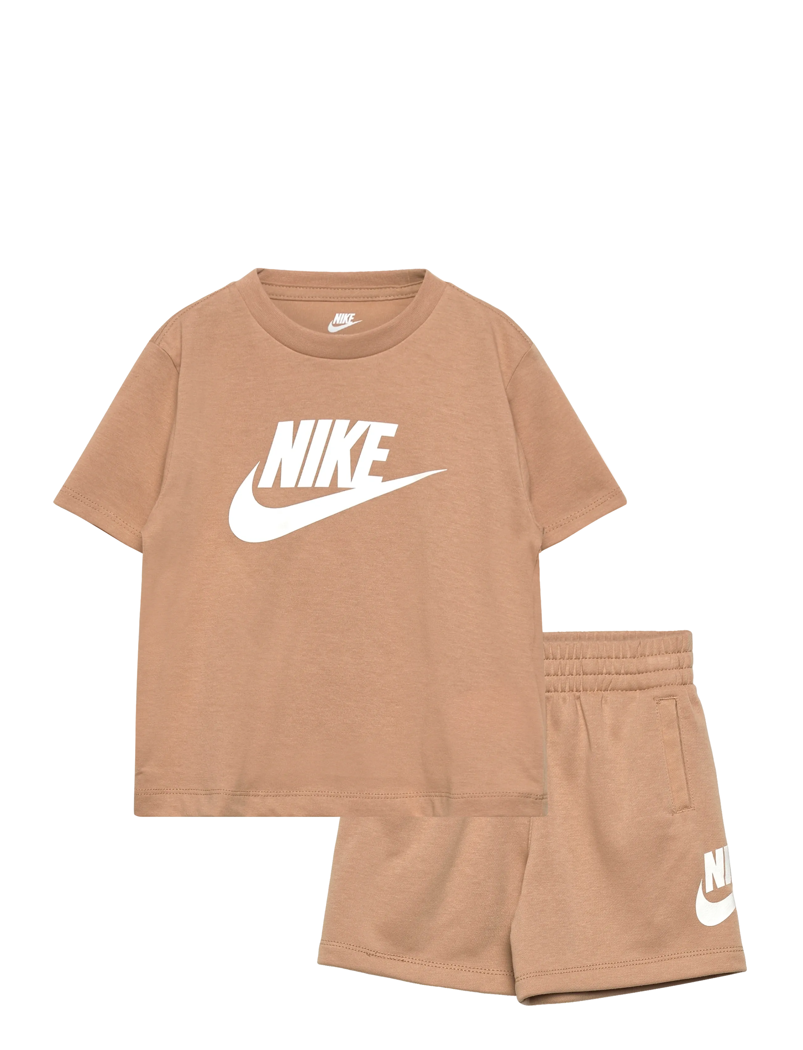 Nike Club Tee & Short Set, 98/104, Sport, Beige - Sets With Short-sleeved T-shirt, Kinder