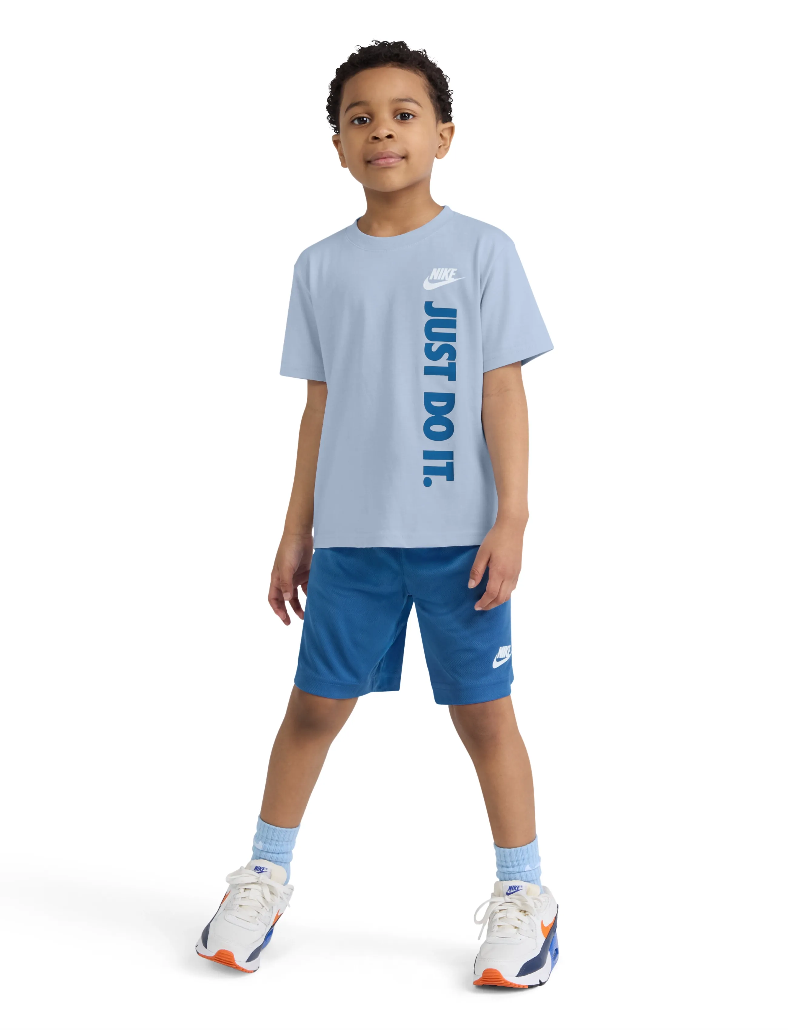 Nike Sportswear Short Set, Børn, Børne Strikket Shorts Sæt, Blå, Str: 110/116