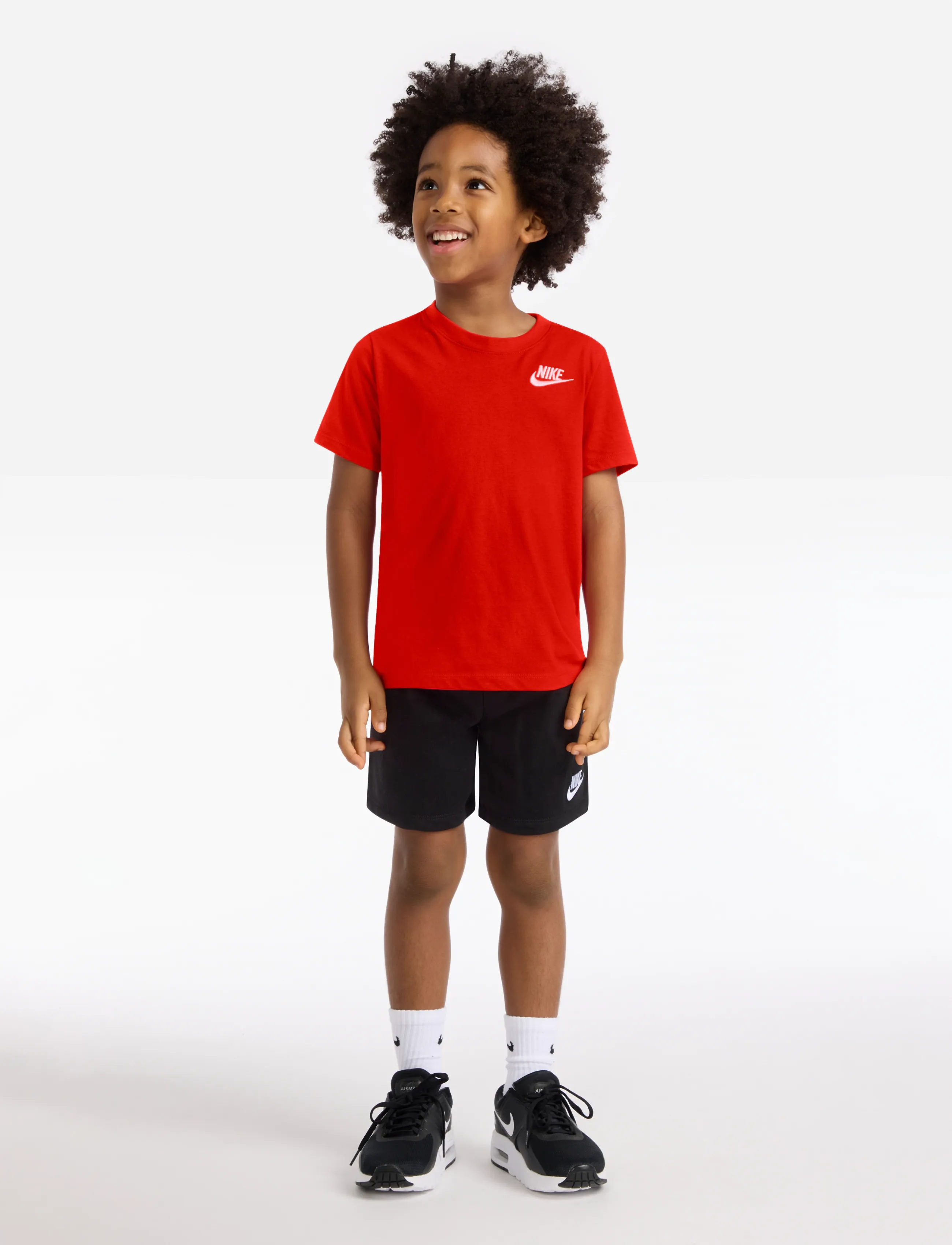Nike Nike Club Short Set, 116/122, Red, Sæt > Sæt Med Kortærmet T-Shirt, Børn