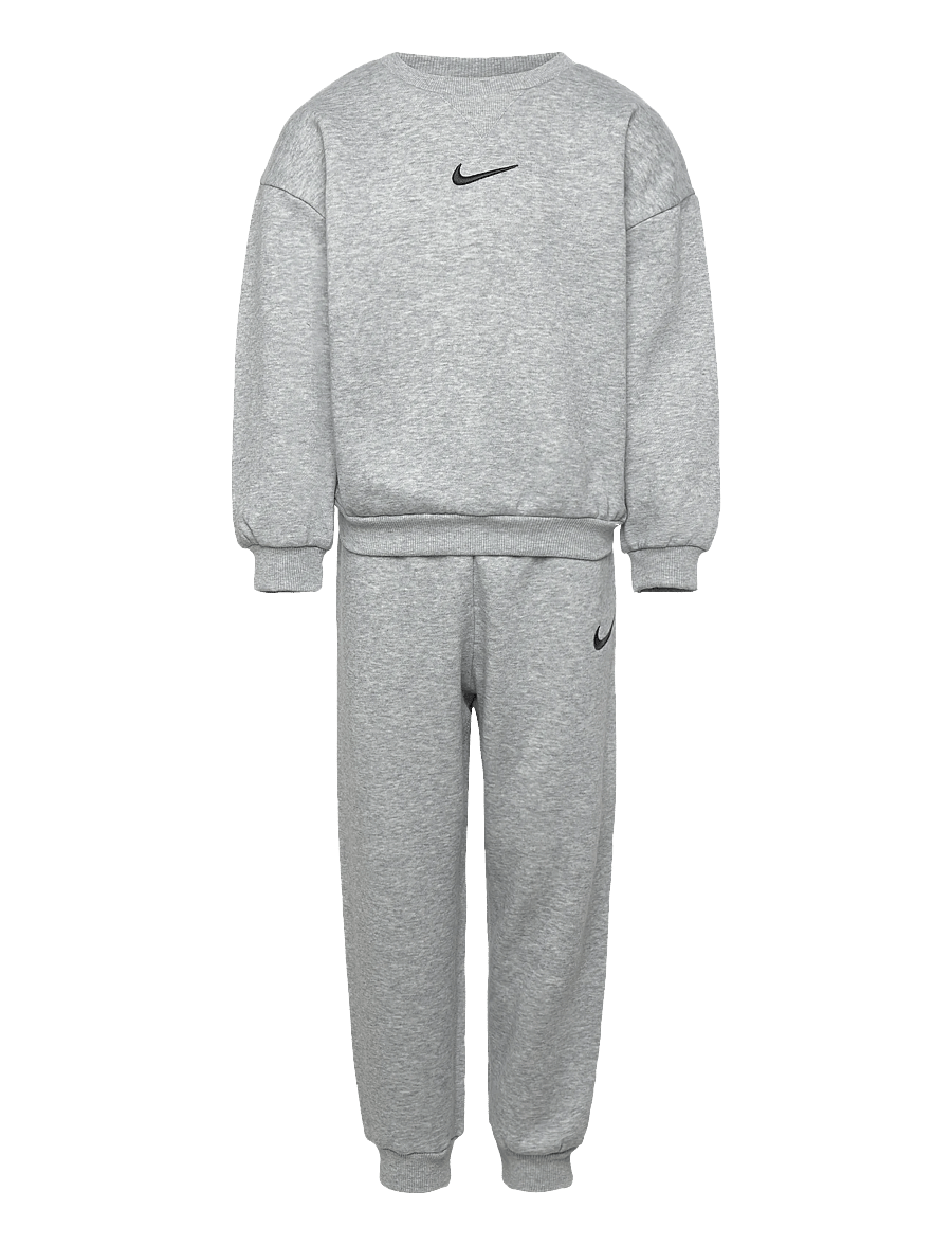 Nike - NKN ESSENTIAL FLEECE CREW SET - sportiniai kostiumai - grey - 0