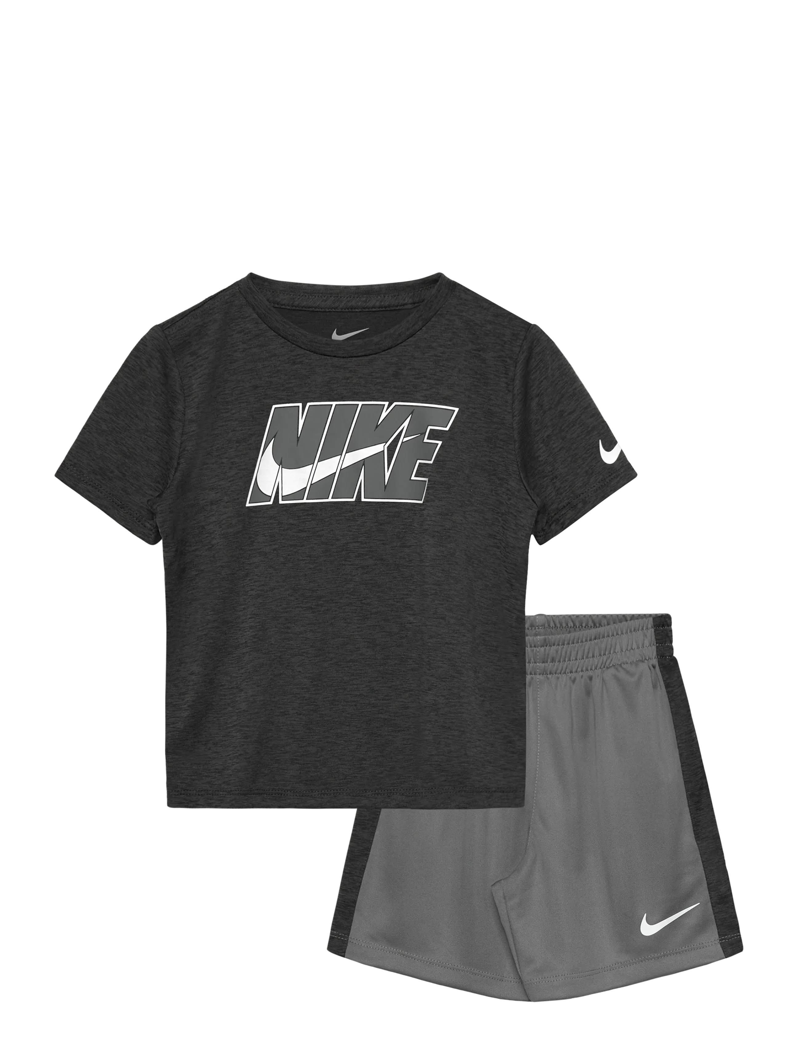 Nike KS-KNIT SHORT SET - Lühikeste varrukatega t-särkide komplektid - SMOKE GREY / grey