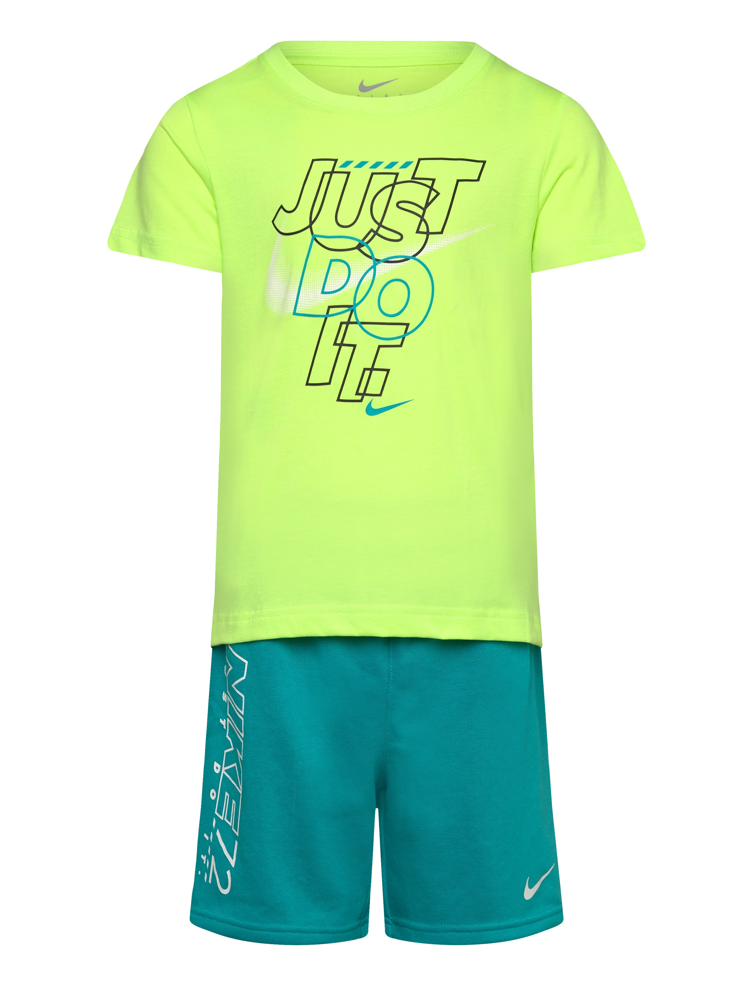 Nike Nike Knit Short Set, 92/98, Blue, Sport > Sæt Med Kortærmet T-Shirt, Børn