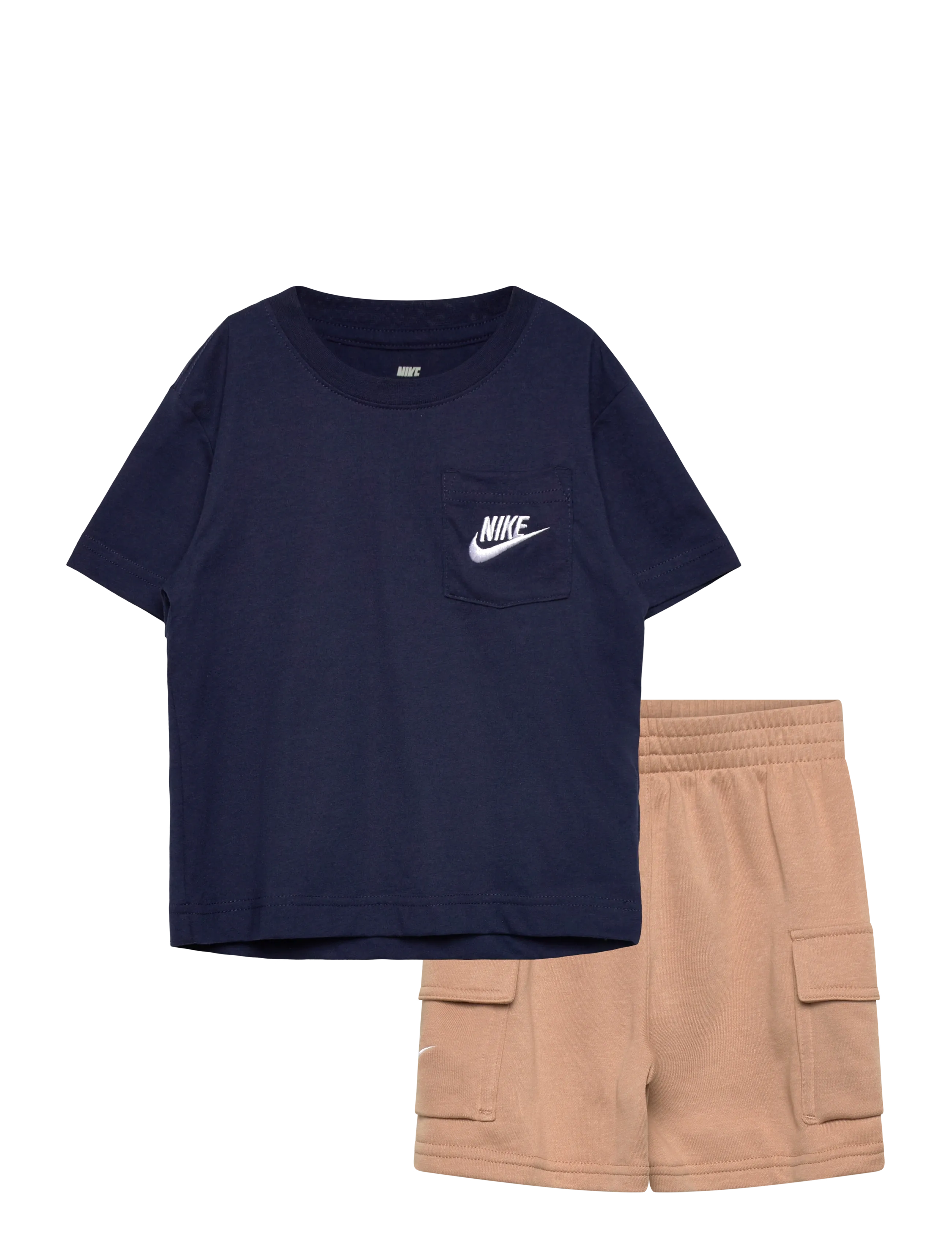Nike Sportswear Tee & Short Set, 98/104, Sets, Beige - Sets With Short-sleeved T-shirt, Kinder