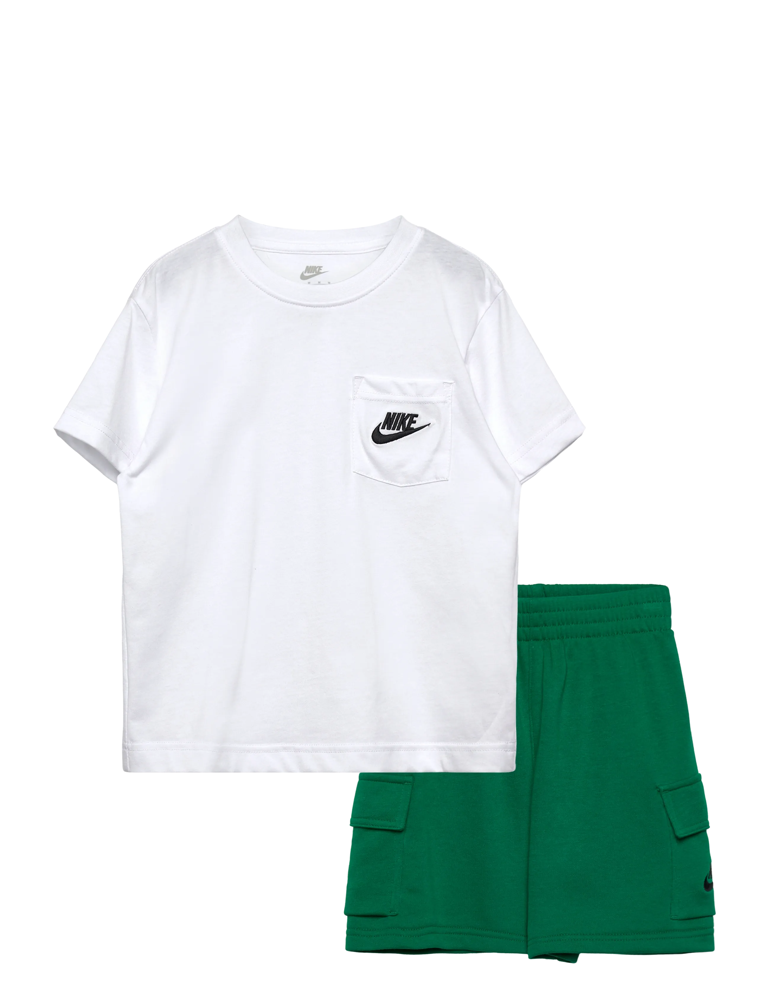 Nike Nike Sportswear Tee & Short Set, 110/116, Green, Sæt > Sæt Med Kortærmet T-Shirt, Børn