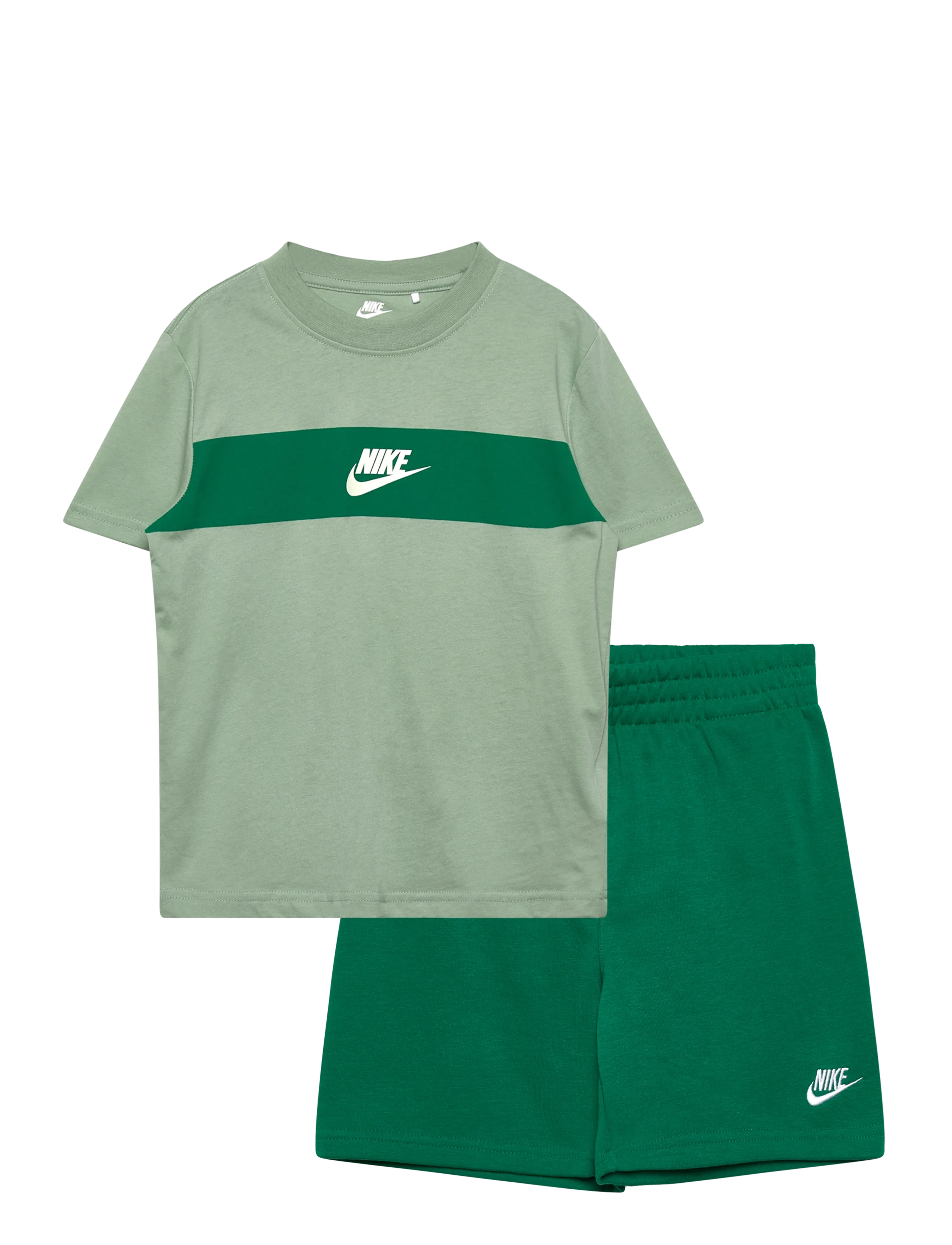 Nike Nike Sportswear Futura Icon Short Set, 116/122, Green, Sport > Sæt Med Kortærmet T-Shirt, Børn