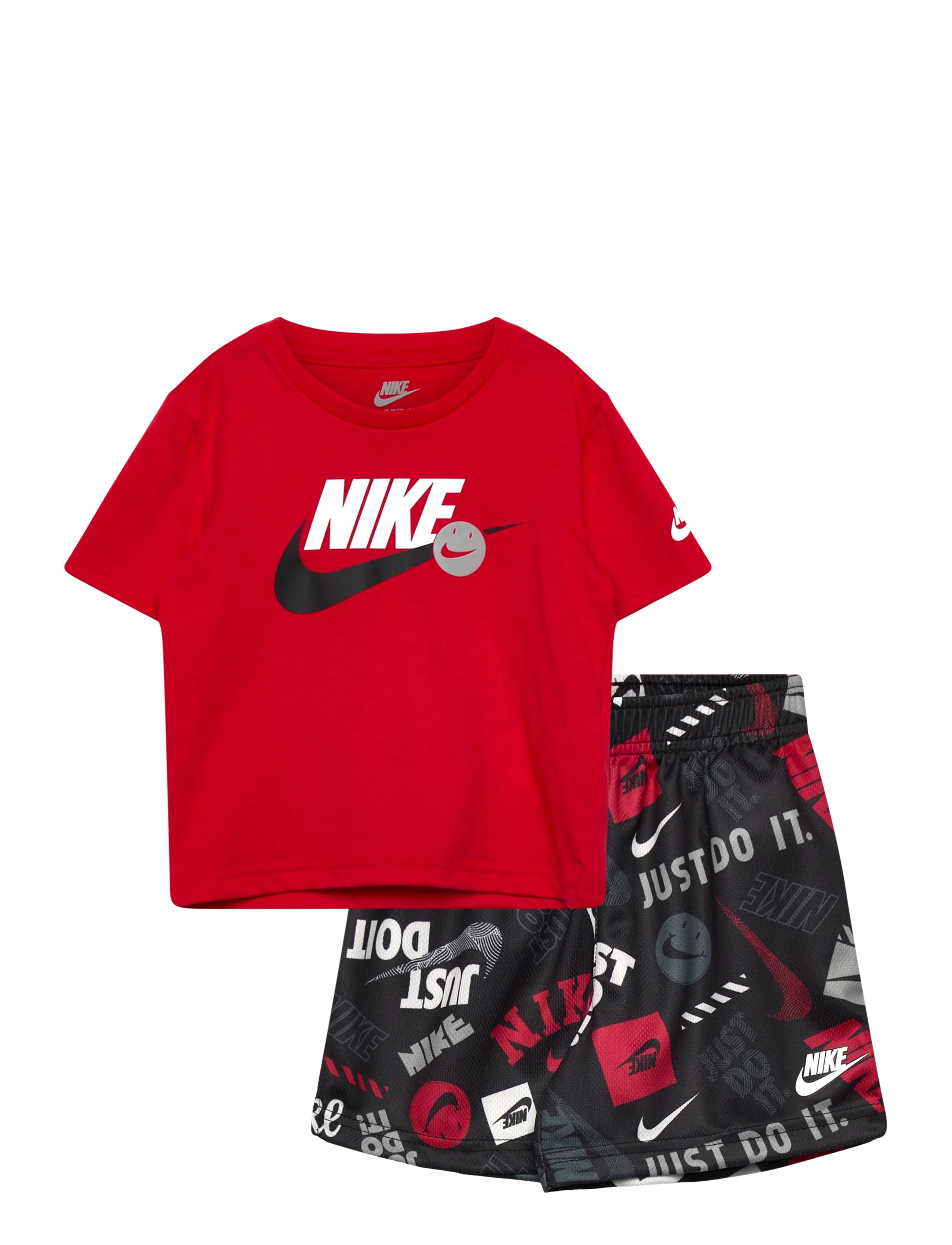 Nike Nike Sportswear Short Set, 104/110, Red, Sport > Sæt Med Kortærmet T-Shirt, Børn