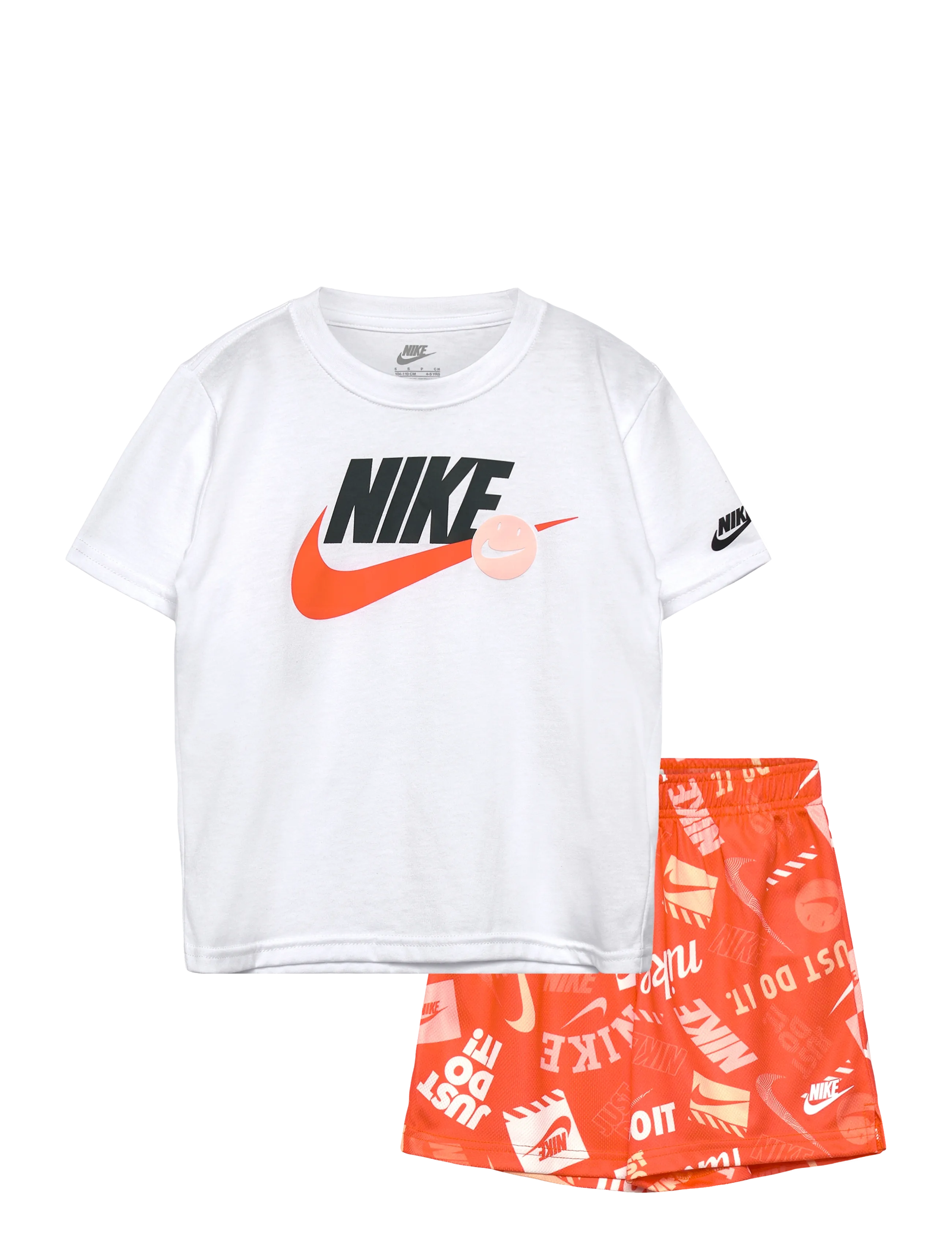 Nike Nike Sportswear Short Set, 104/110, White, Sport > Sæt Med Kortærmet T-Shirt, Børn