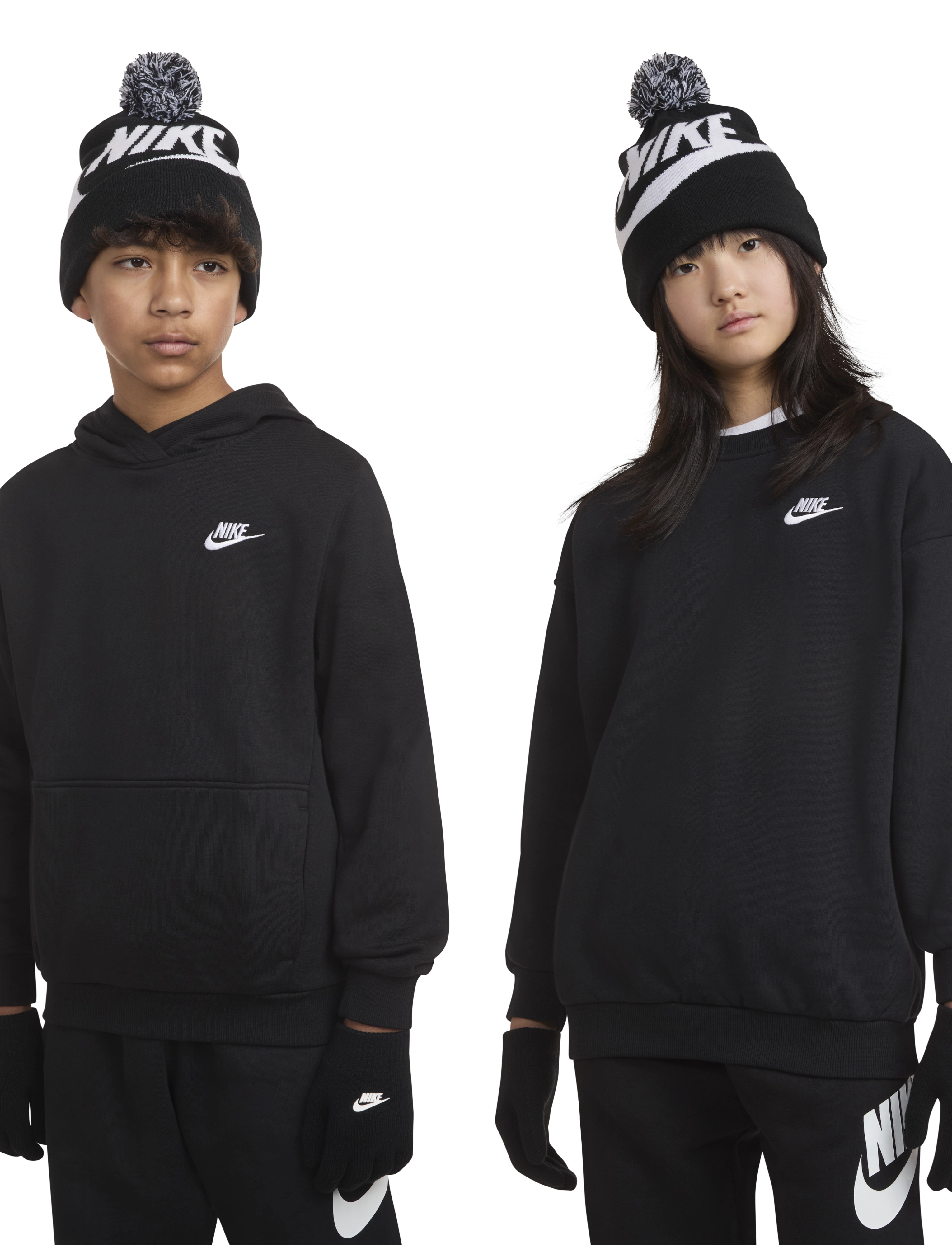 Nike Nike Beanie Sæt, One Size, Black, Sport > Vintertilbehørssæt, Børn