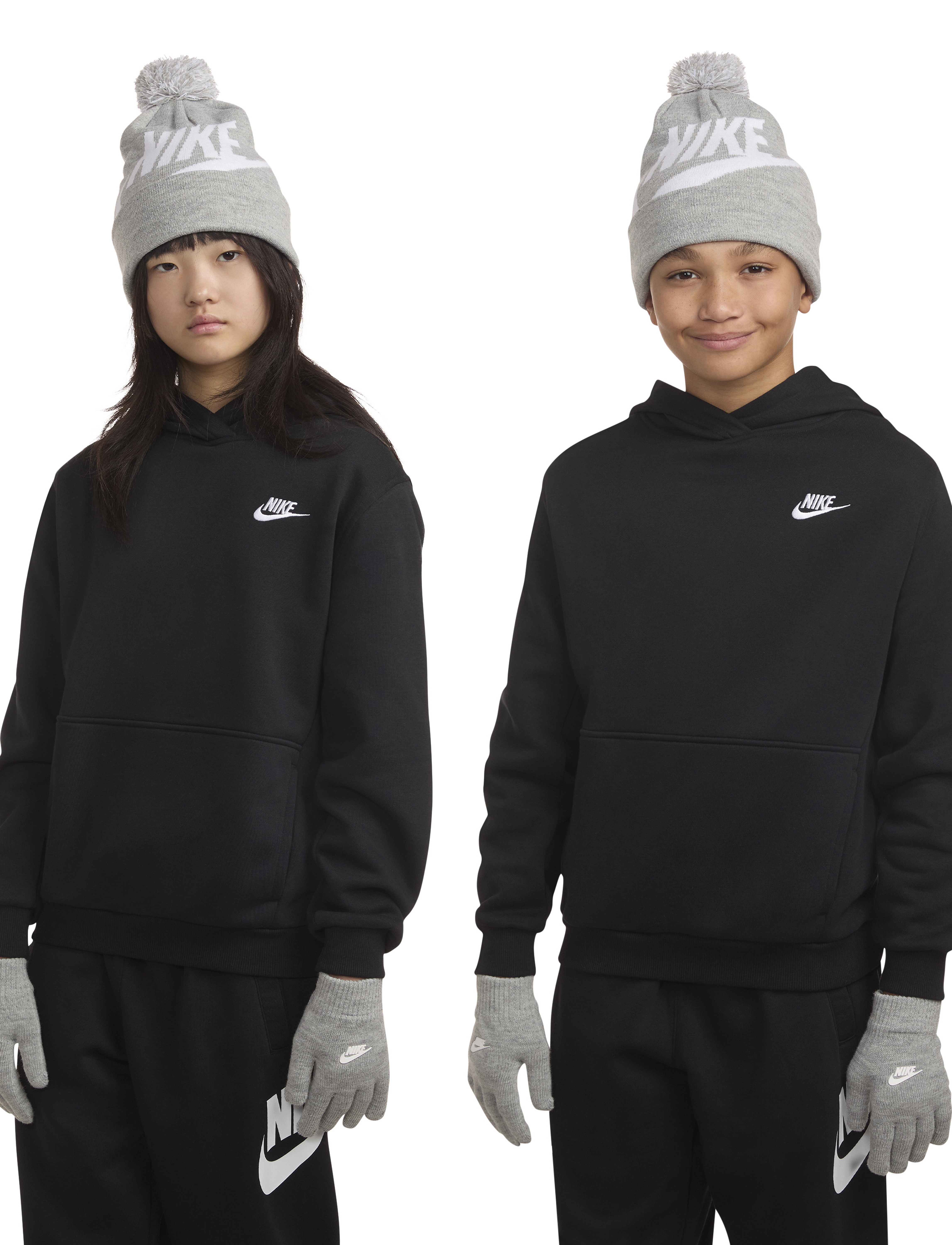 Nike Nike Beanie Sæt, One Size, Grey, Sport > Vintertilbehørssæt, Børn