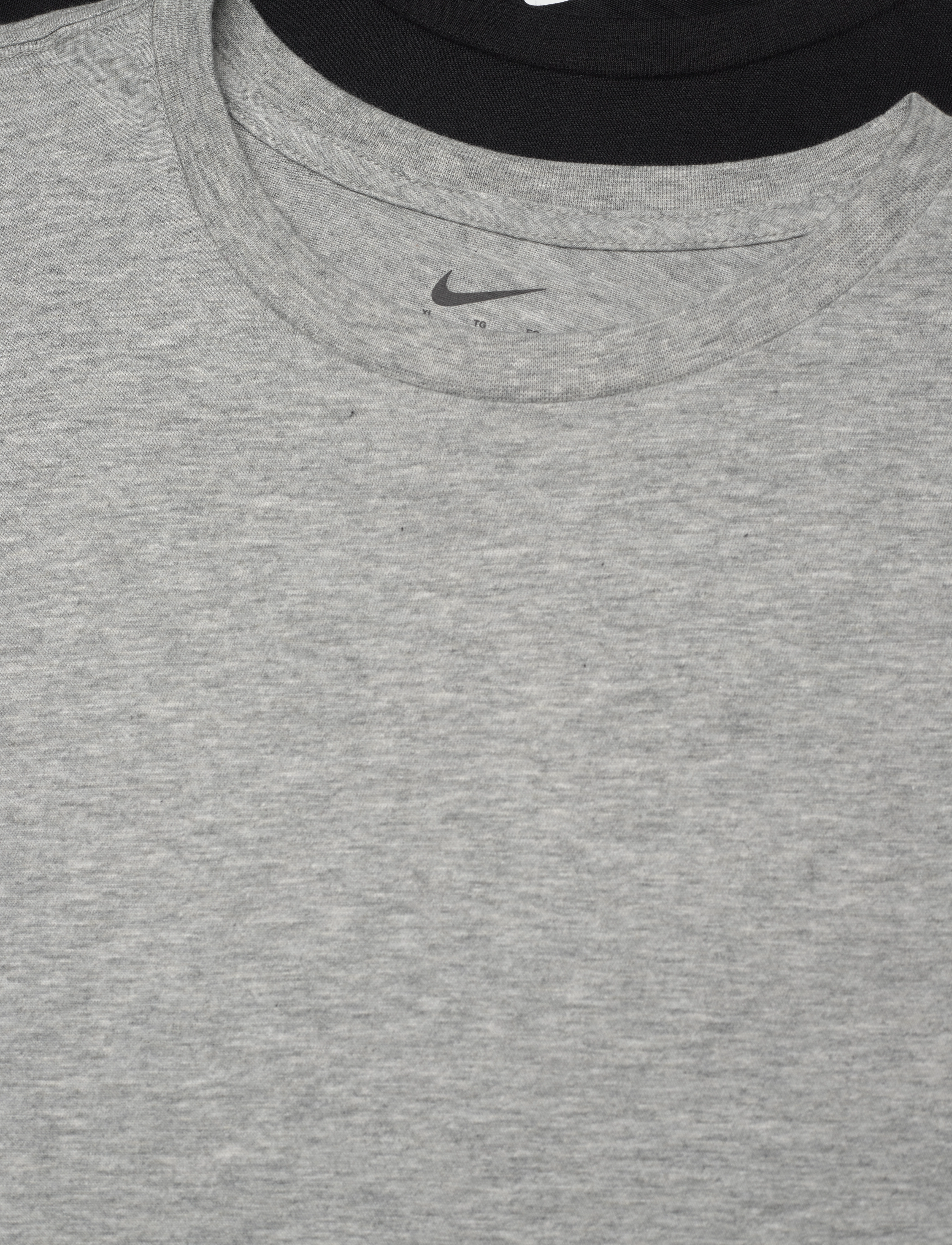 Nike - NHB BOYS 2PK CREW UNDERSHIRT - kortærmede t-shirts - dk grey heather/black - 1