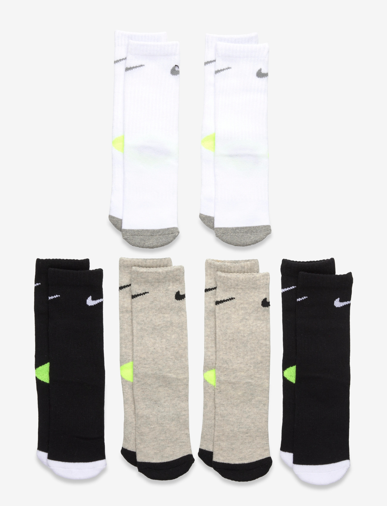 Nike - 6W-6PK CREW SOCK - sokid - grey heather - 0
