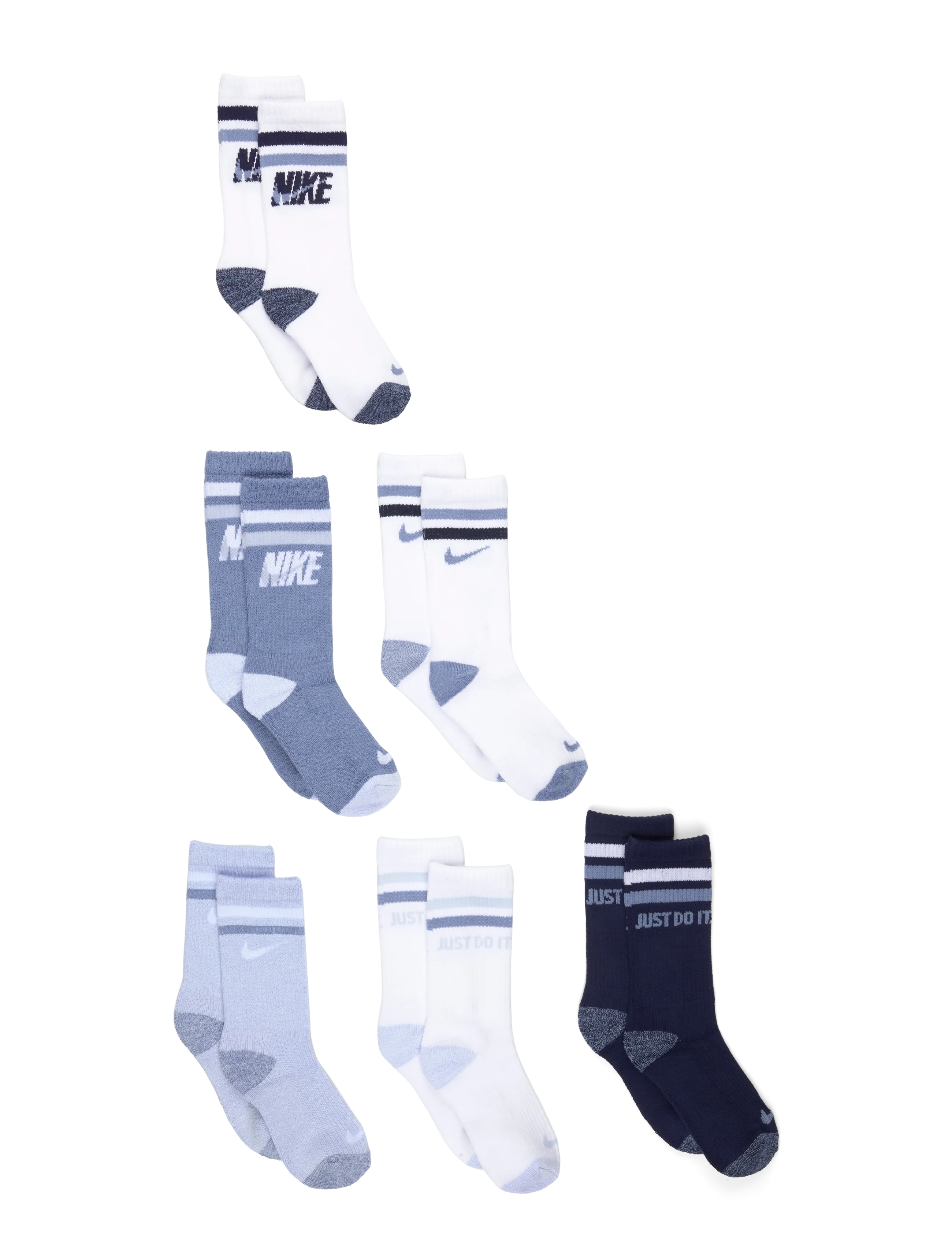 Nike Nike Super Soft Marl Micro 6Pk, 104/110, Blue, Sokker & Strømpebukser > Sokker, Børn