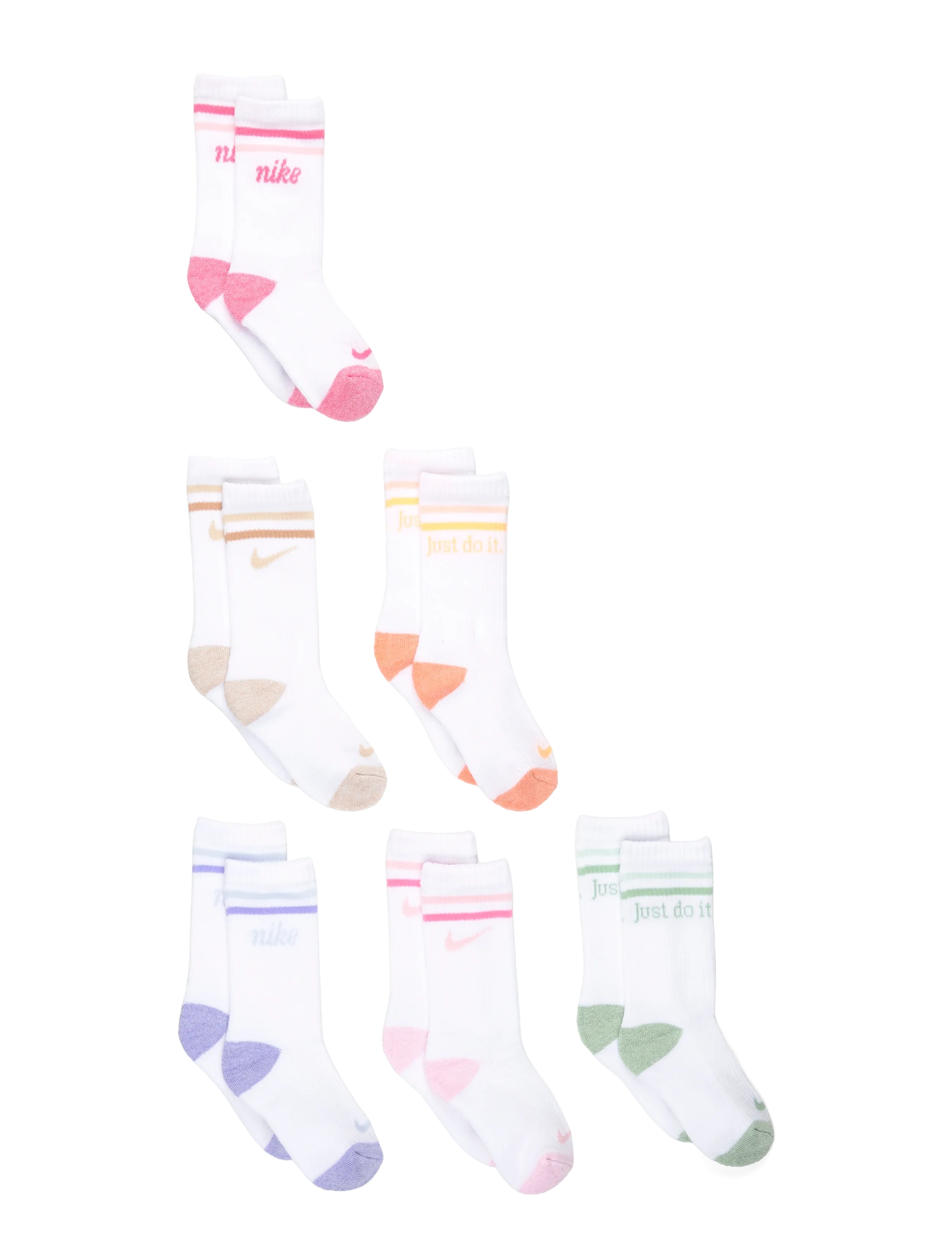 Nike Nike Super Soft Marl Micro 6Pk, 104/110, White, Sokker & Strømpebukser > Sokker, Børn