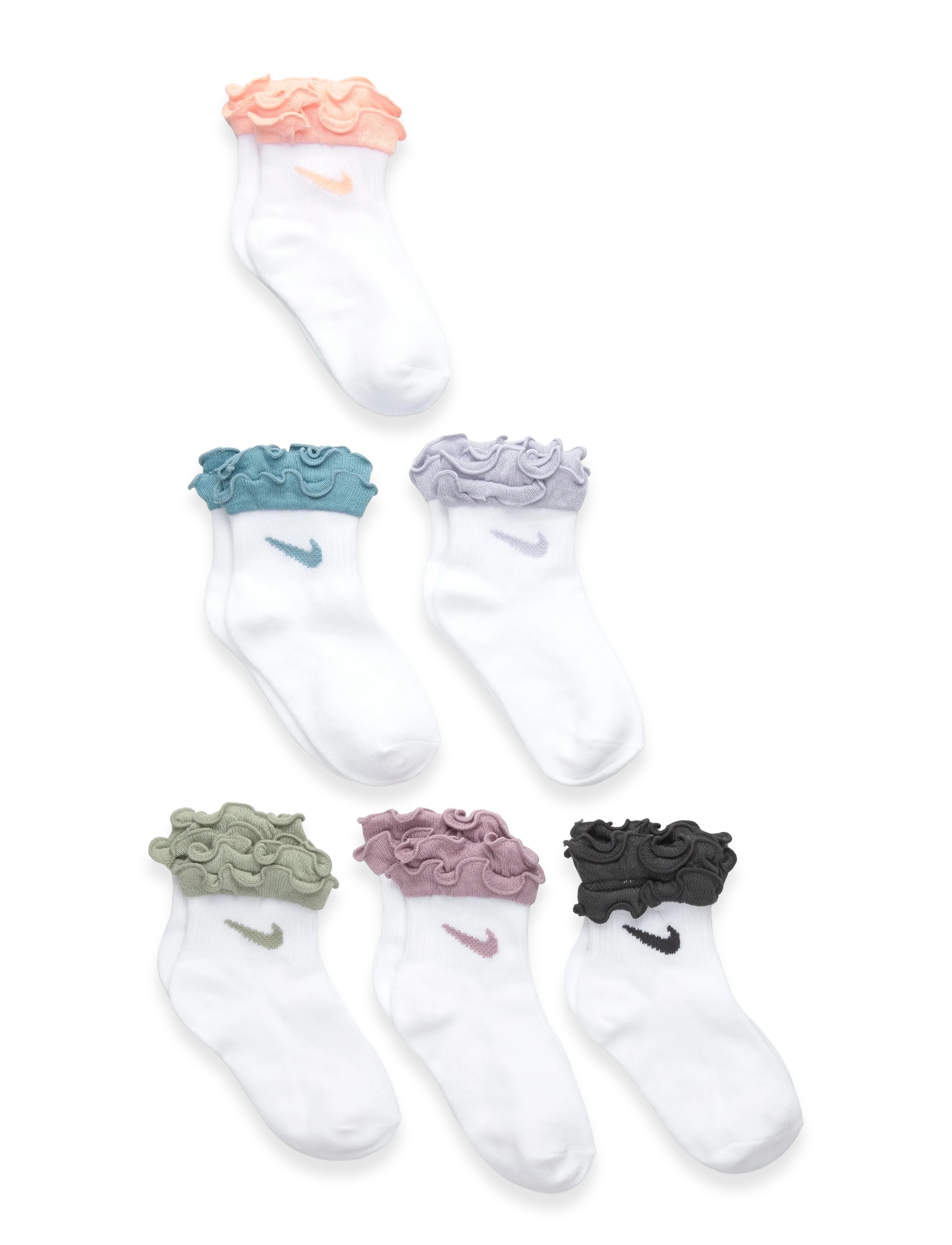 Nike 6Q-6PK QUARTER SOCK - Strømper - WASHED CORAL / multi