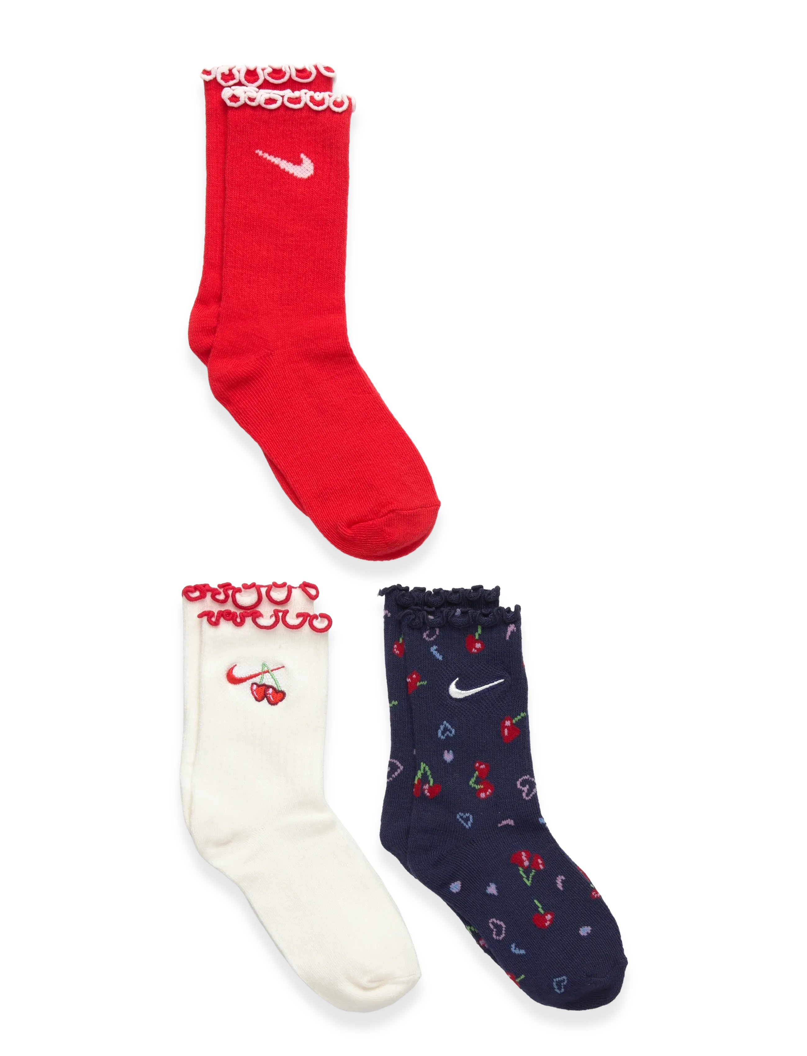 Nike HQ-3PK HALF CREW SOCK - 4 for 3 - SOFT PEARL / red