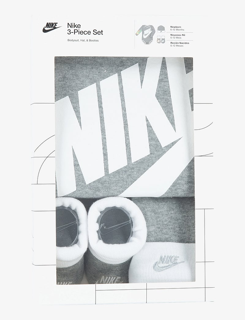Nike - C1-BODYSUIT+HAT+BOOTIE - gemusterte langärmelige bodys - dk grey heather - 2