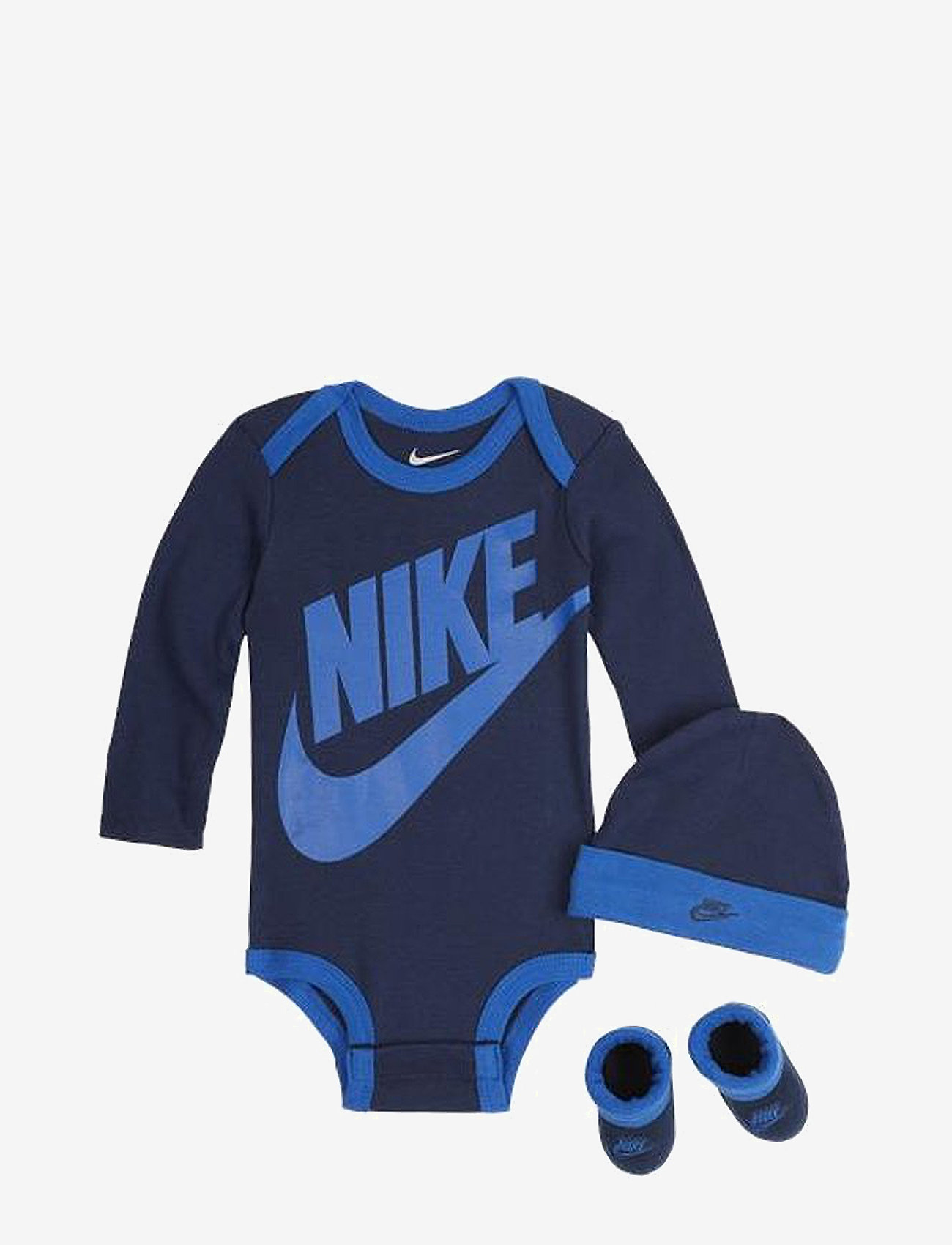 Nike - C1-BODYSUIT+HAT+BOOTIE - mustriga pikkade varrukatega bodid - midnight navy - 0
