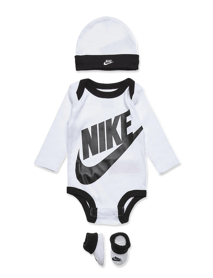 Nike - NIKE BODYSUIT+HAT+BOOTIE - bodies à manches longues - white - 0