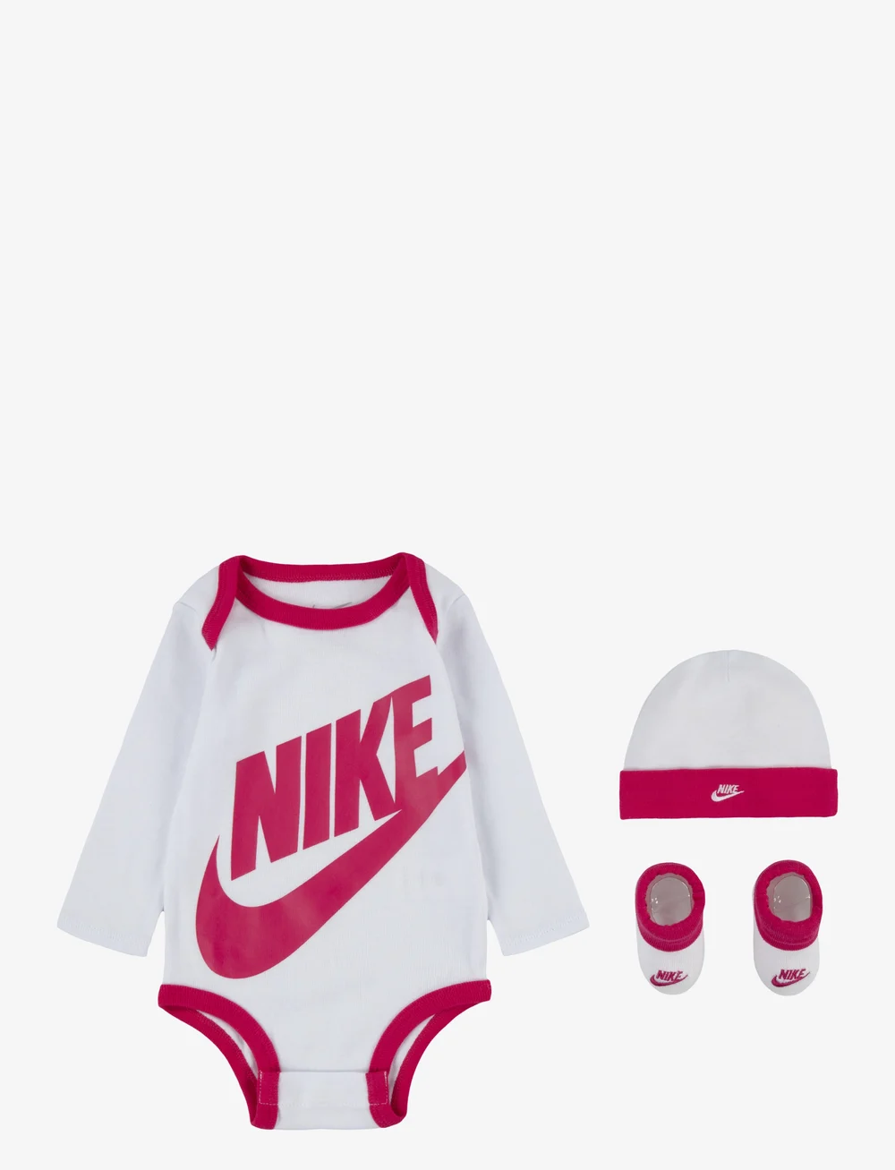 Nike - C1-BODYSUIT+HAT+BOOTIE - langærmede bodyer med mønster - white / pink - 0