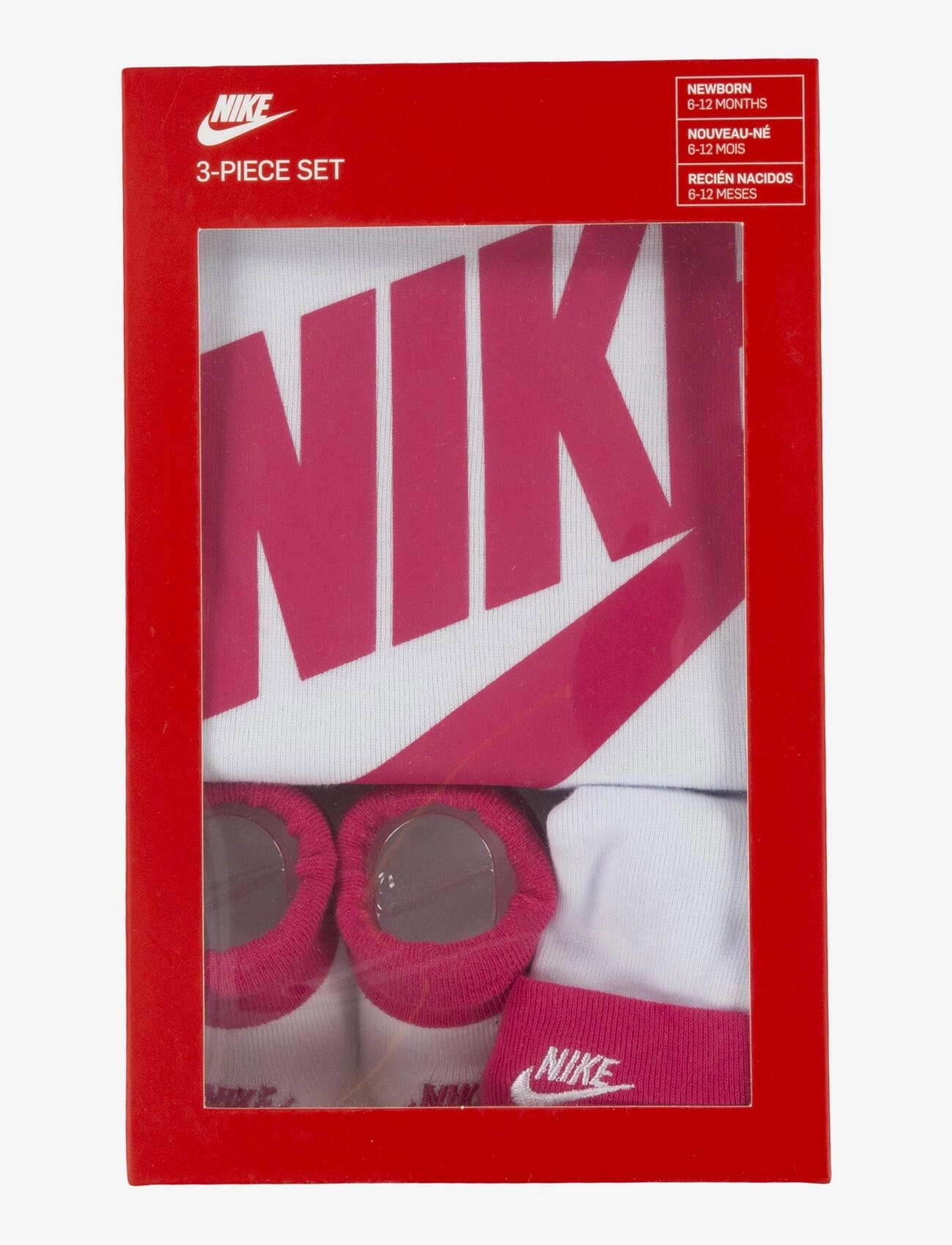 Nike - C1-BODYSUIT+HAT+BOOTIE - pikkade varrukatega bodid - white / pink - 3