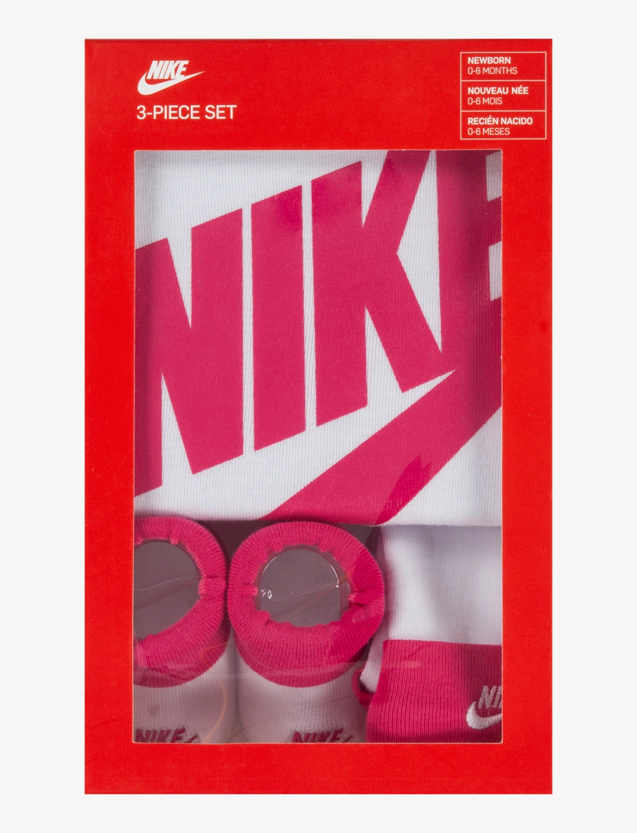 Nike - C1-BODYSUIT+HAT+BOOTIE - pikkade varrukatega bodid - white / pink - 5