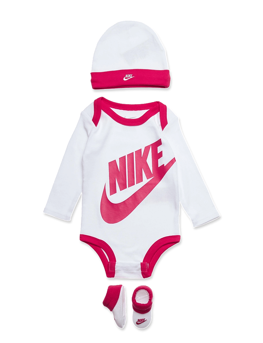Nike - NIKE BODYSUIT+HAT+BOOTIE - matchende sæt - white / pink - 0