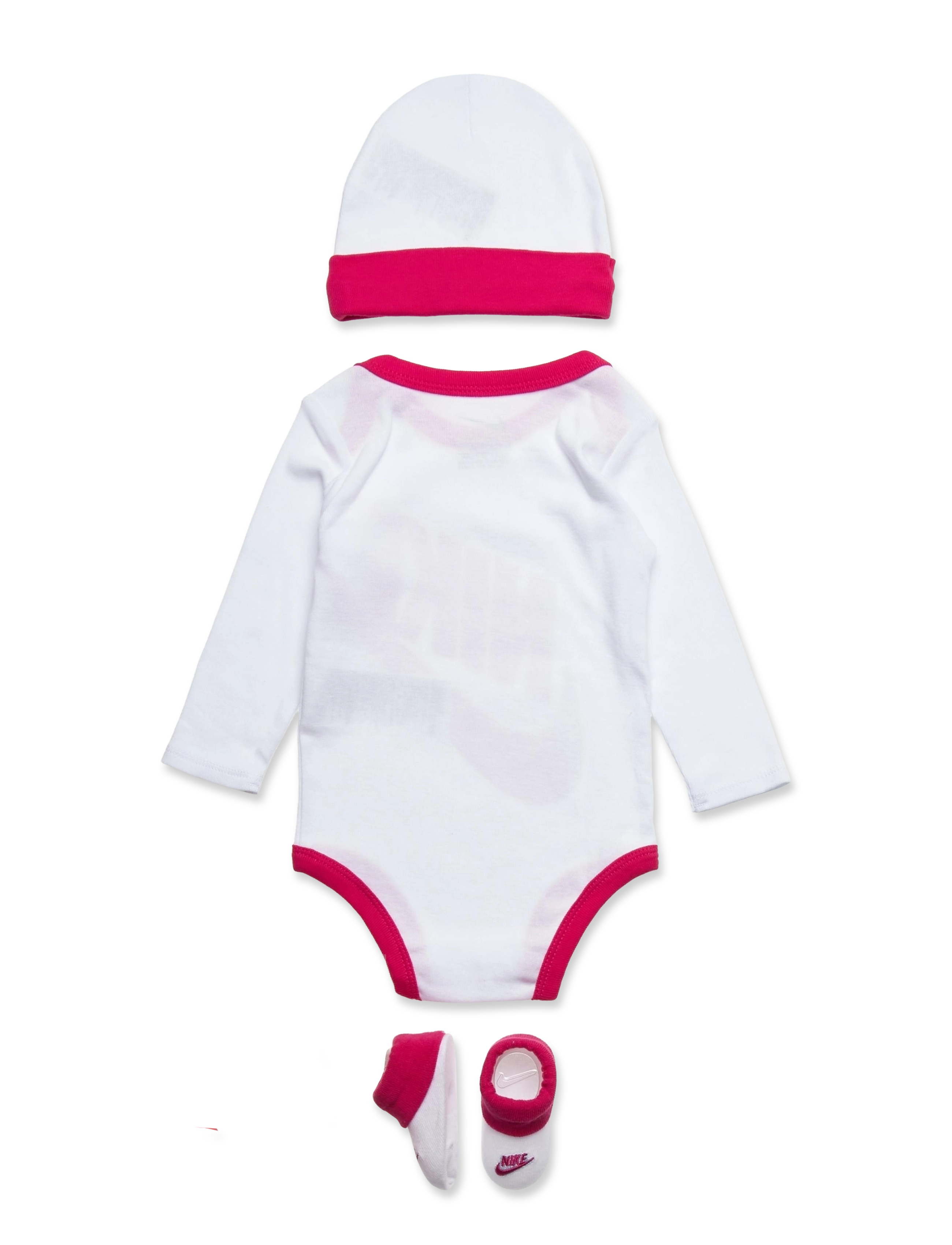 Nike - C1-BODYSUIT+HAT+BOOTIE - matchende sæt - white / pink - 1