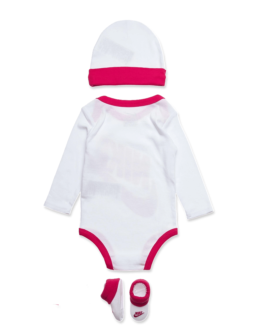 Nike - NIKE BODYSUIT+HAT+BOOTIE - matchende sæt - white / pink - 1