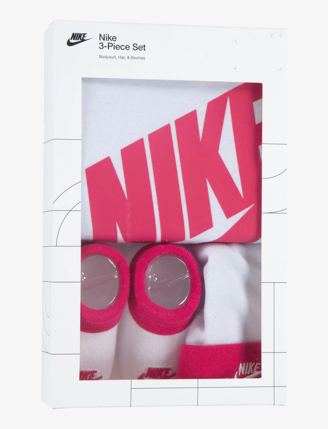 Nike - C1-BODYSUIT+HAT+BOOTIE - matchende sæt - white / pink - 2