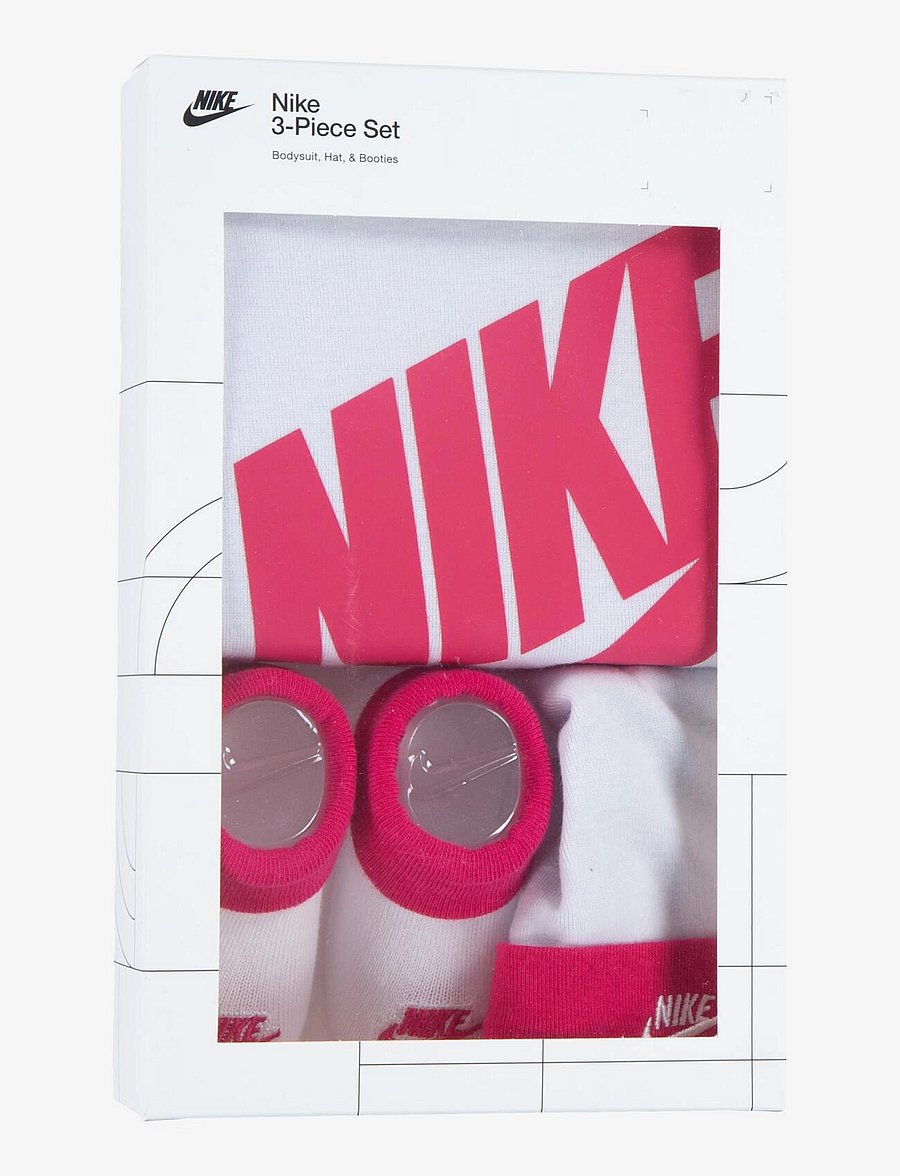 Nike - NIKE BODYSUIT+HAT+BOOTIE - matchende sæt - white / pink - 2