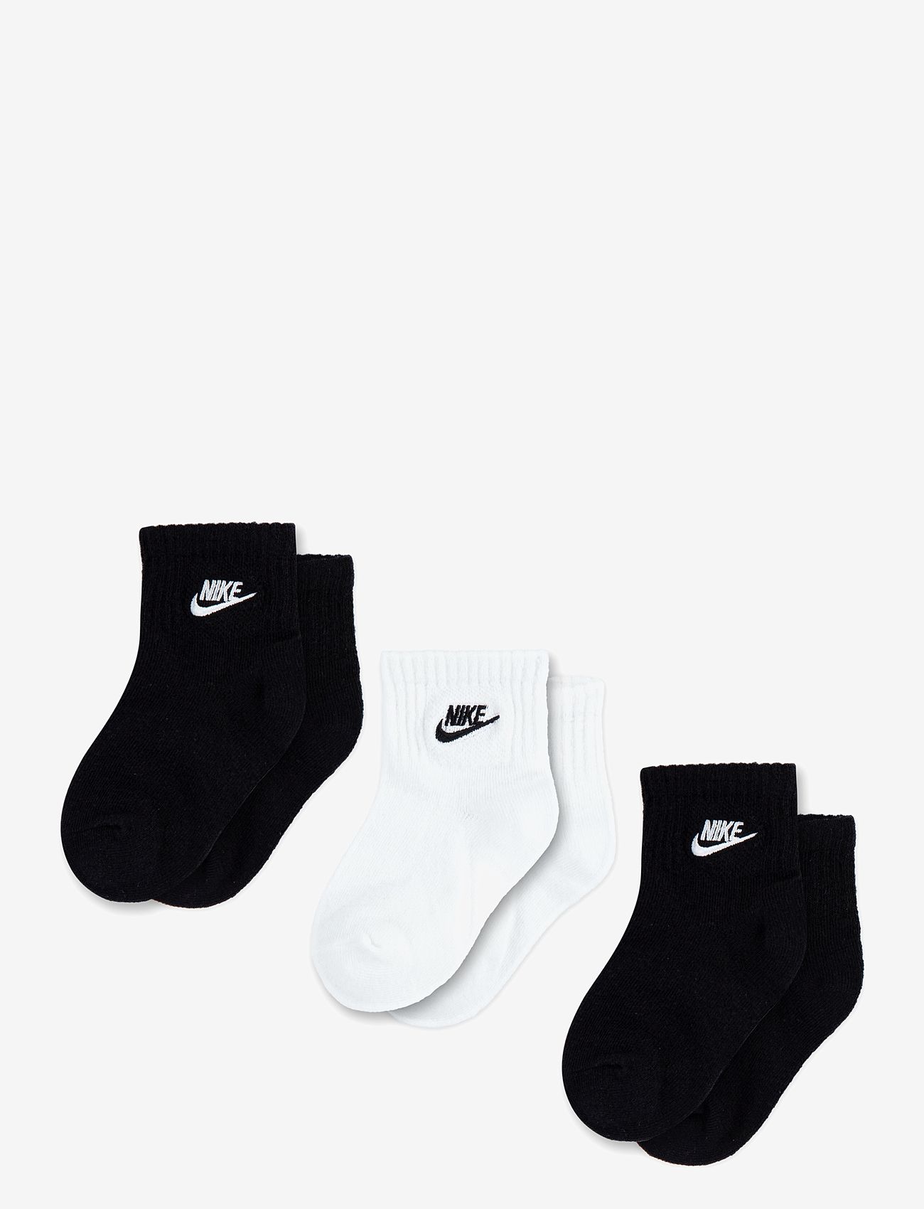Nike - 3Q-3PK QUARTER SOCK - sokid - black - 0
