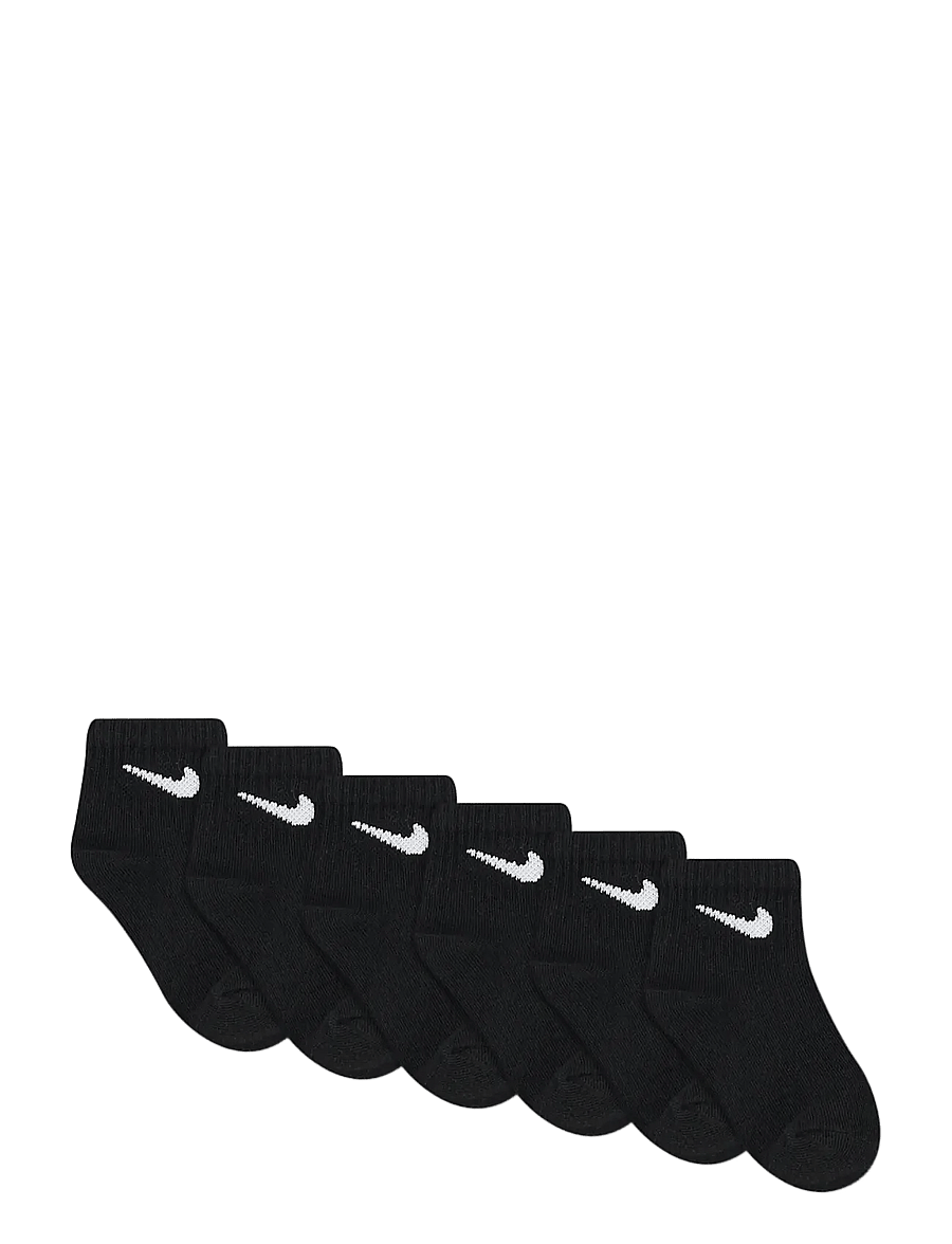 Nike - NIKE SWOOSH INFANT ANKLE SOCKS 6PK - strømper - black - 1