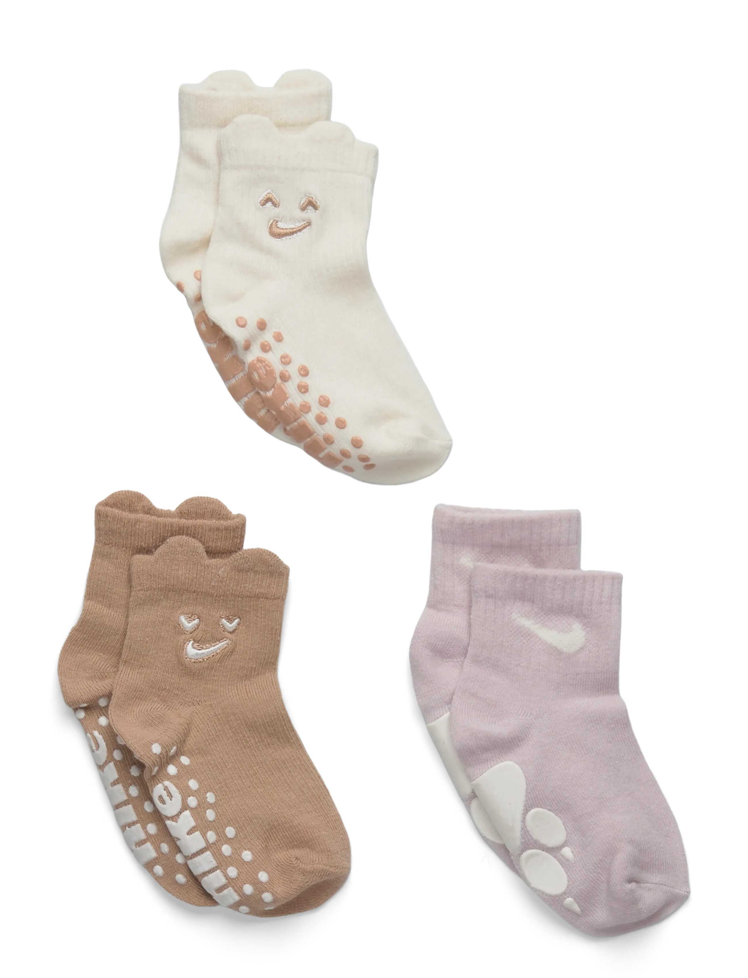 Nike 3Q-3PK QUARTER SOCK - Skridsikre sokker - GREEN / cream