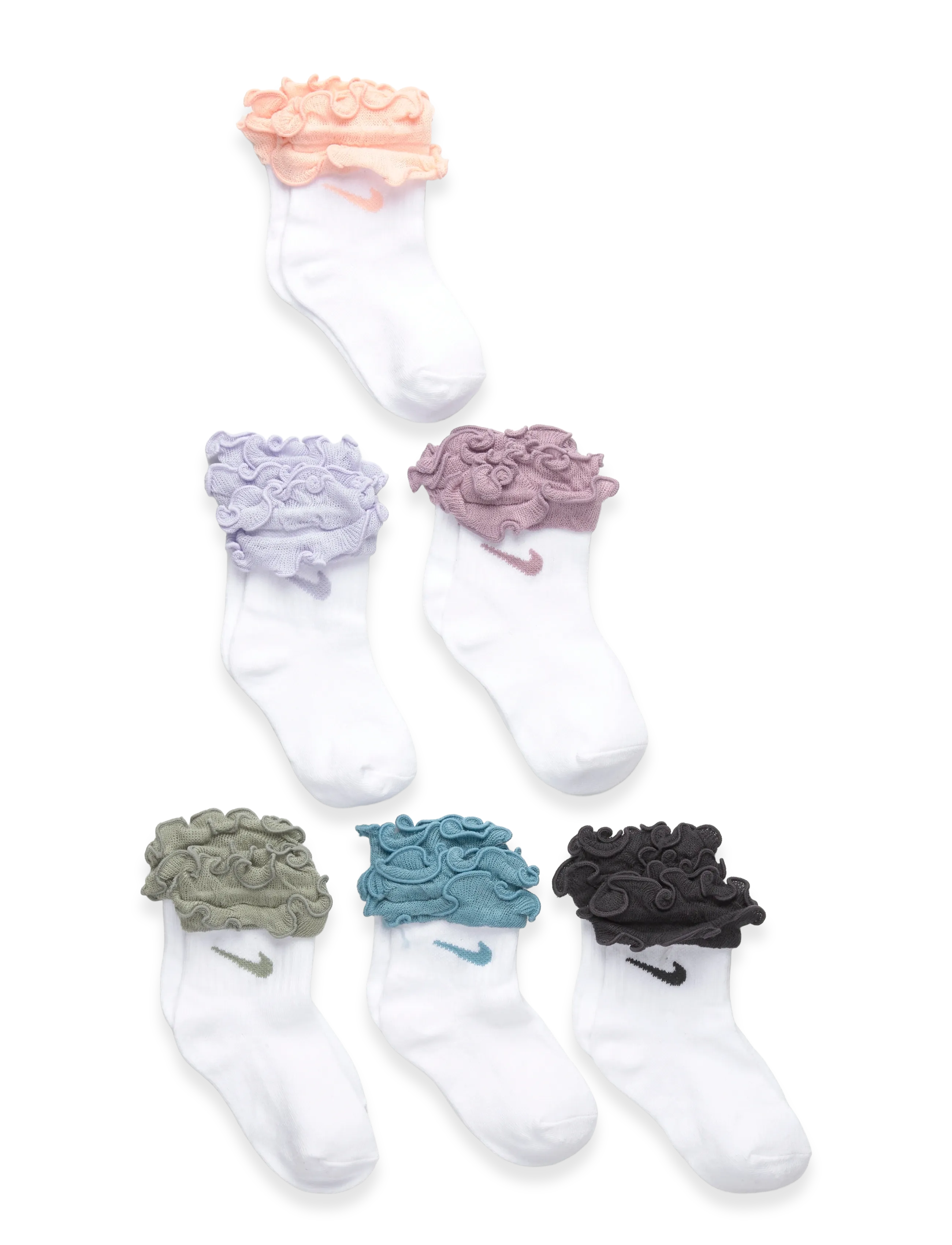 Nike Nike 6Pk Inf/Todd Ruffle Sock, 18.5-23.5, Multi/patterned, Sport > Socks, Børn