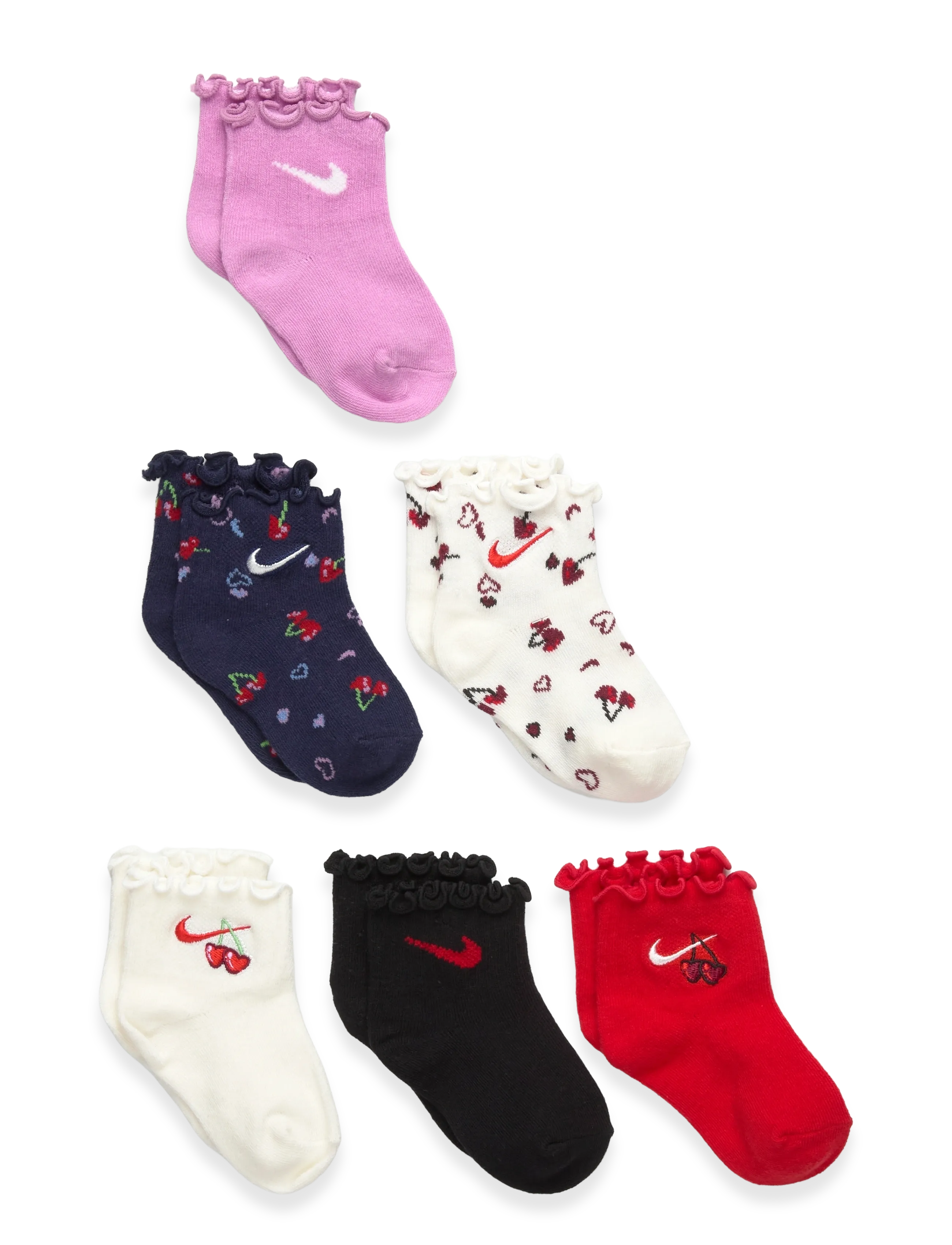Nike 6Q-6PK QUARTER SOCK - Akcesoria - UNIVERSITY RED / multi