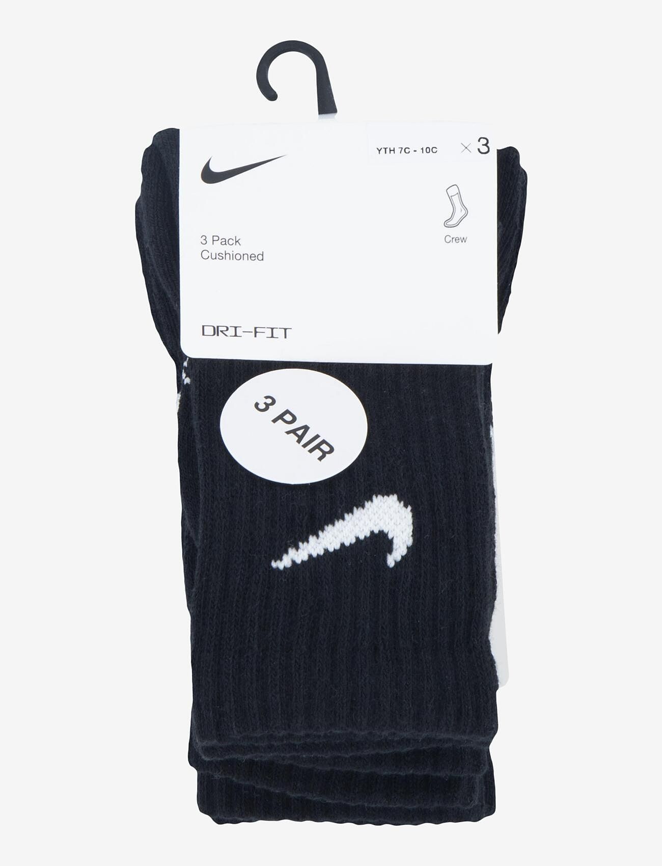 Nike - 3W-3PK CREW SOCK - efterårstøj - black - 2