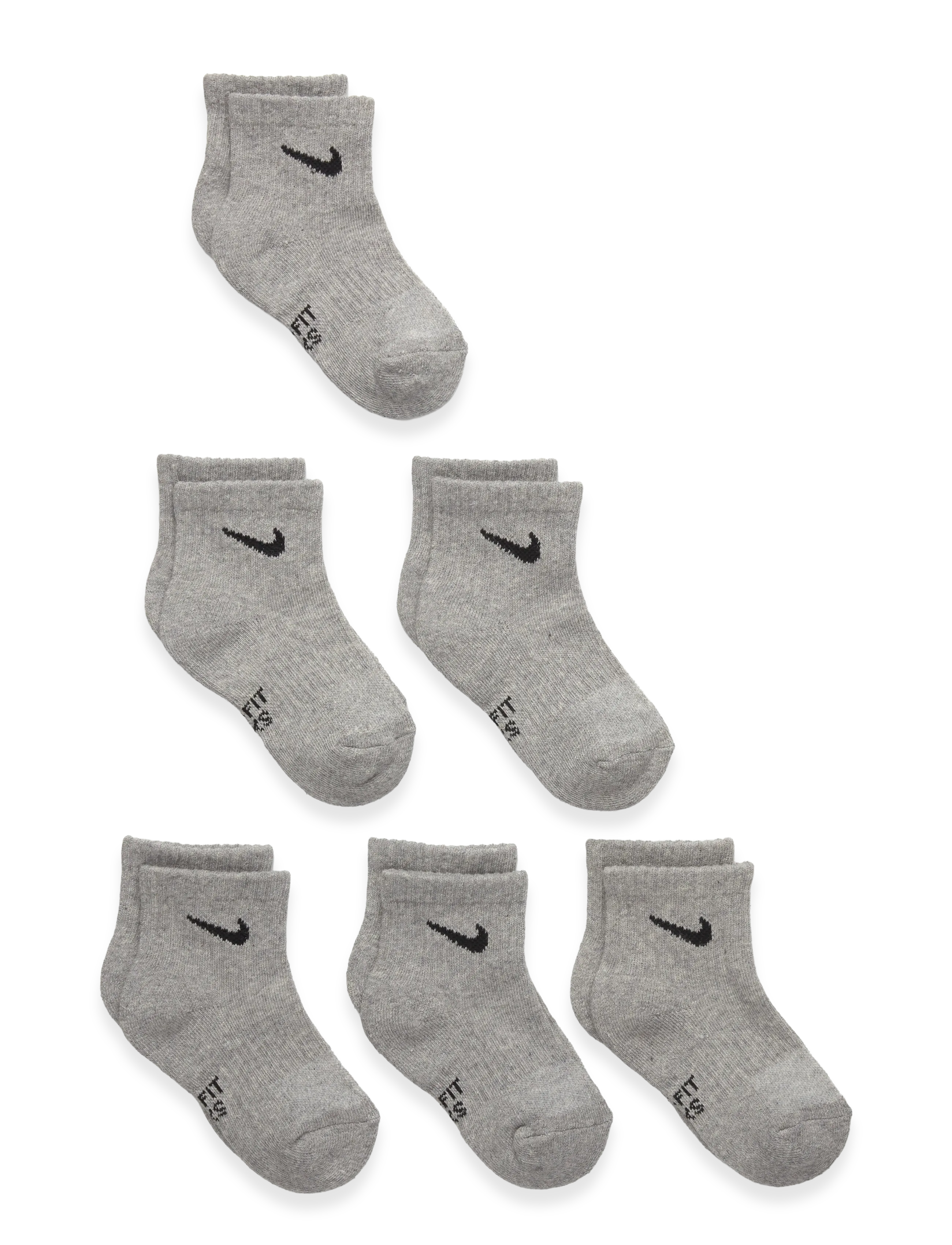 Nike 6Q-6PK QUARTER SOCK - Strømper - DK GREY HEATHER / grey