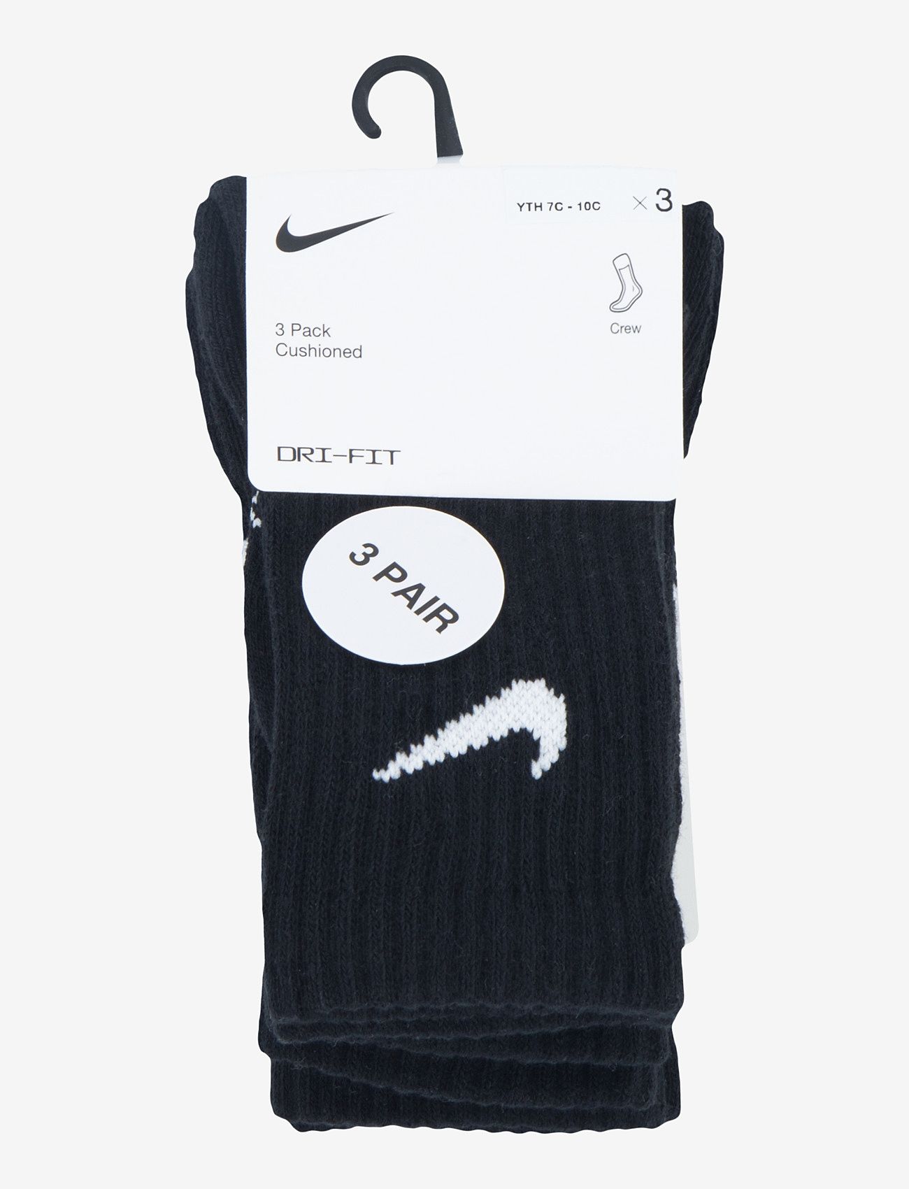 Nike - 3W-3PK CREW SOCK - efterårstøj - black - 3