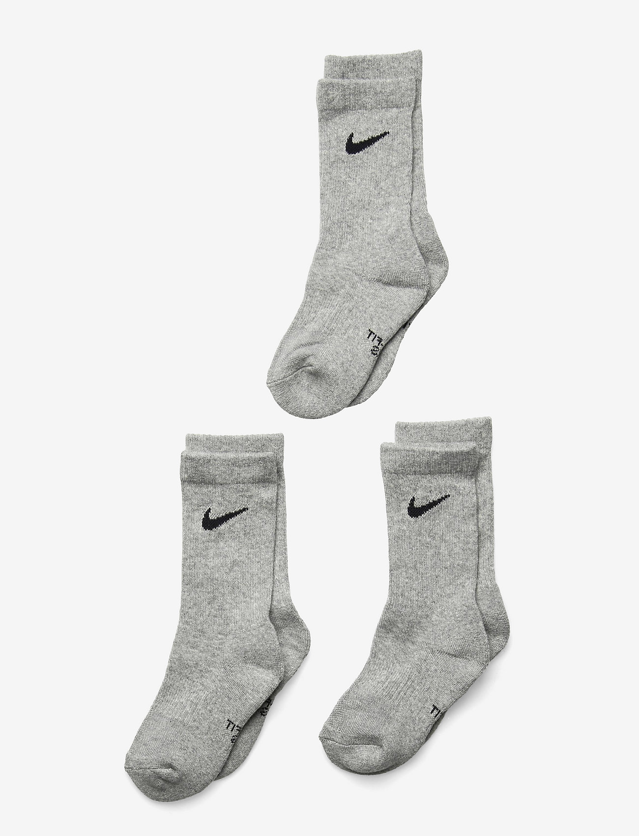 Nike - 3W-3PK CREW SOCK - efterårstøj - dk grey heather - 0