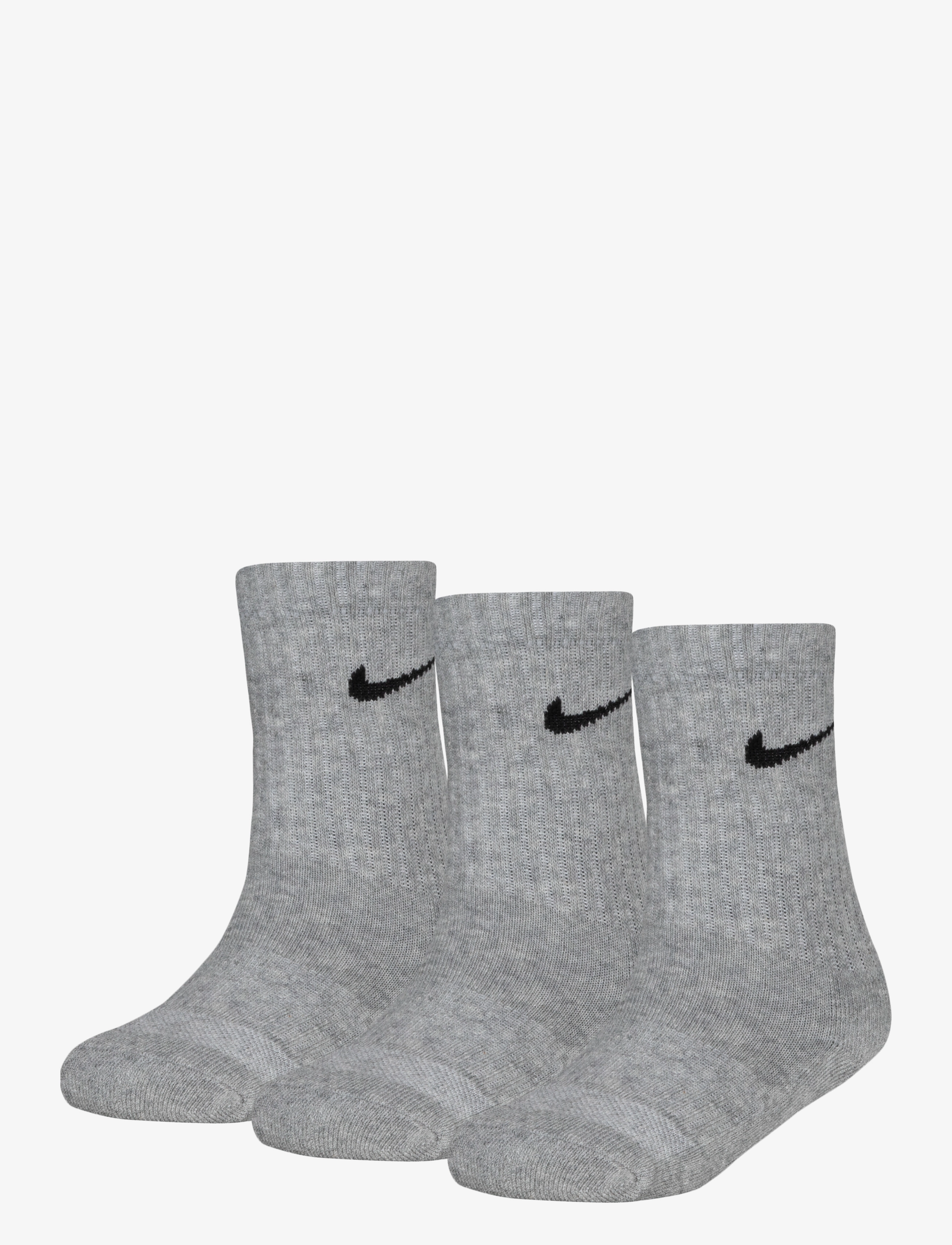 Nike - 3W-3PK CREW SOCK - dk grey heather - 1
