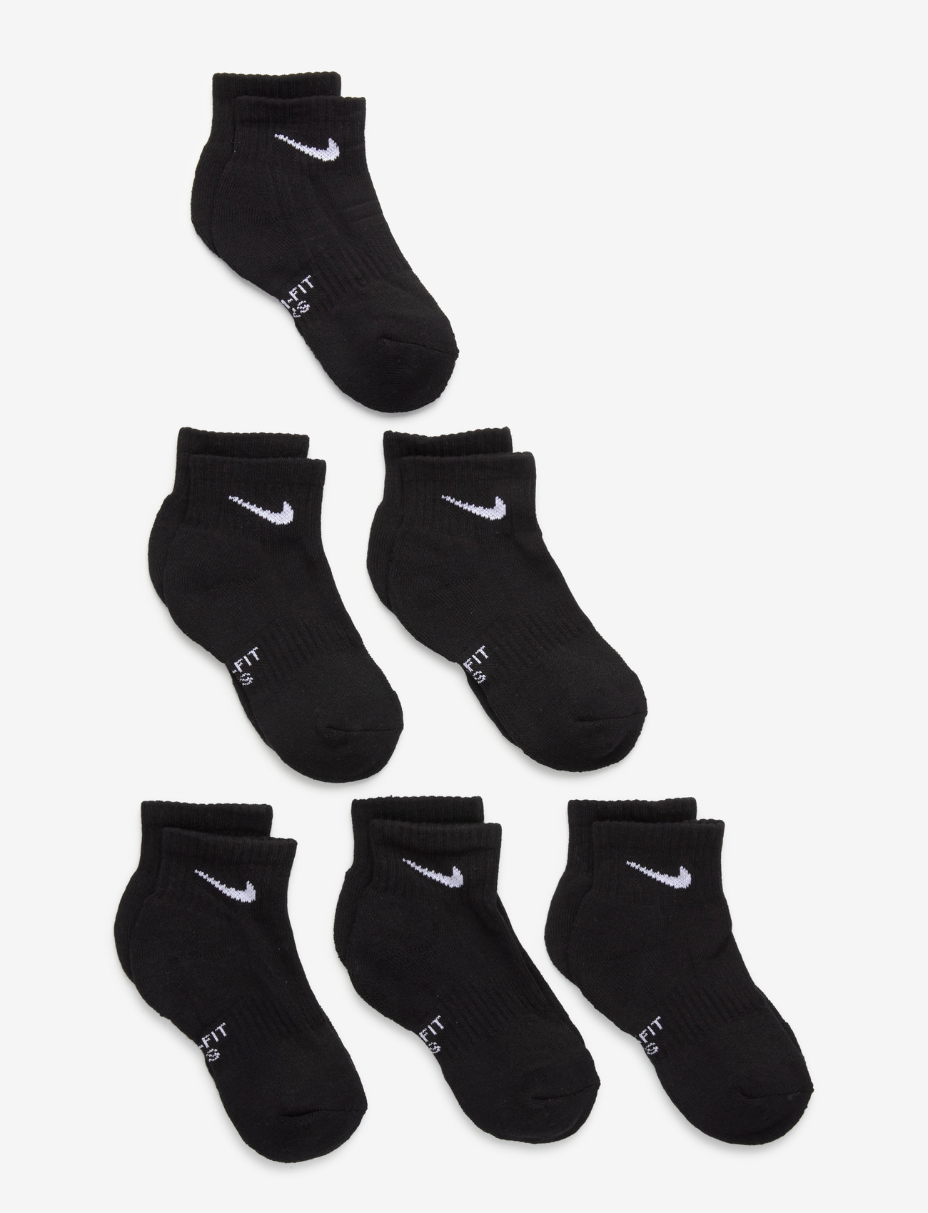Nike - 6Q-6PK QUARTER SOCK - strømper - black - 0