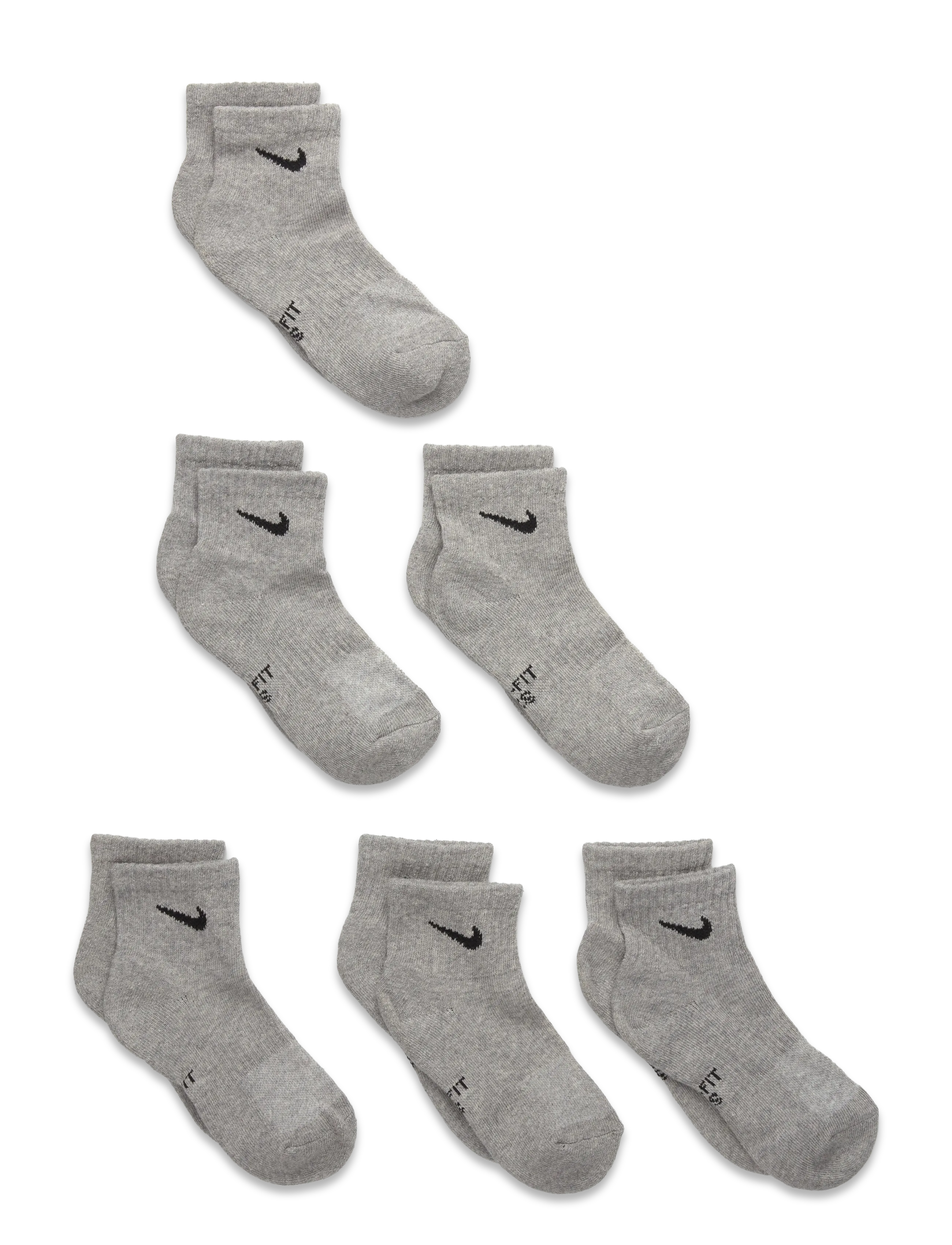 6Q-6PK QUARTER SOCK - DK GREY HEATHER