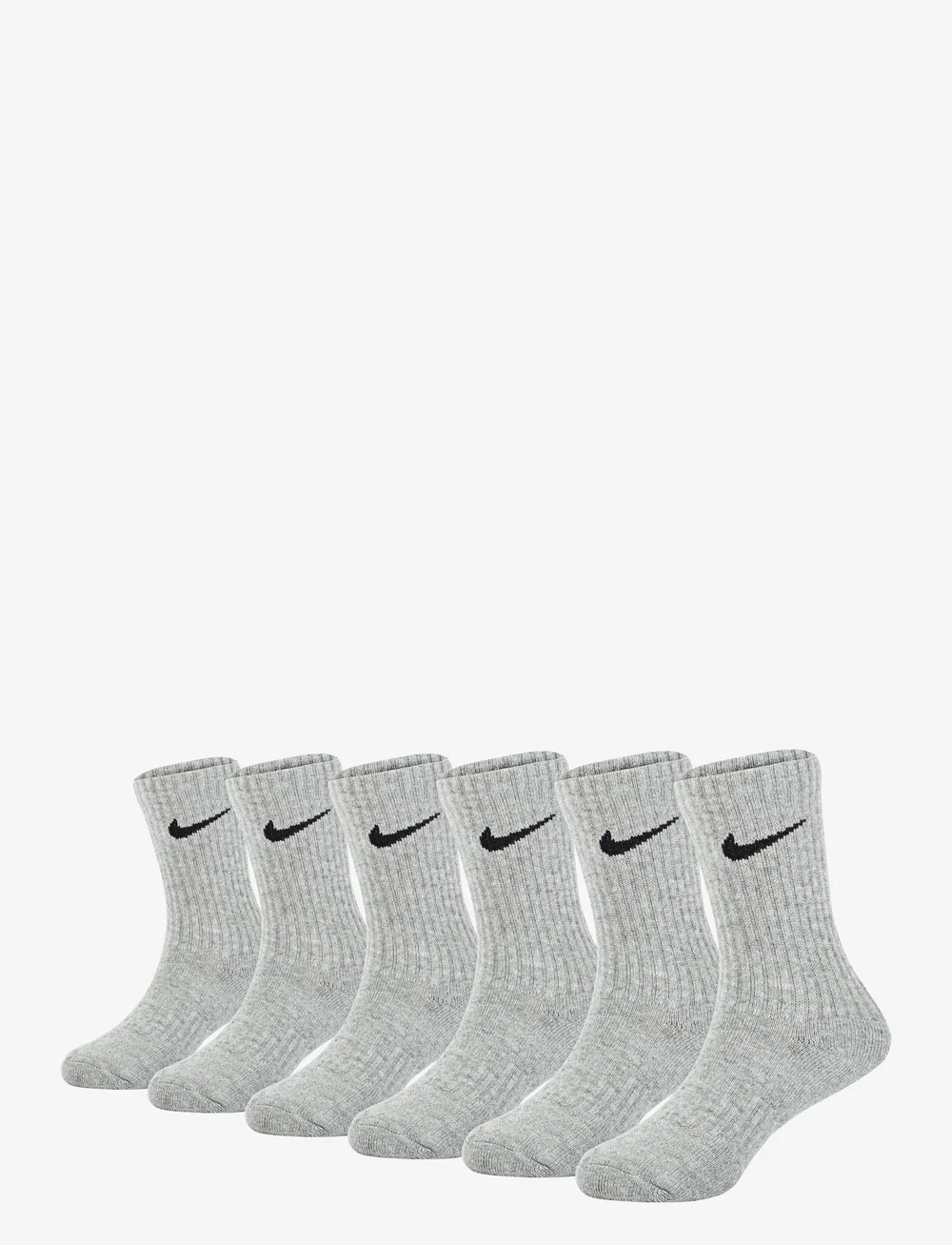 Nike - 6W-6PK CREW SOCK - strømper - dk grey heather - 1