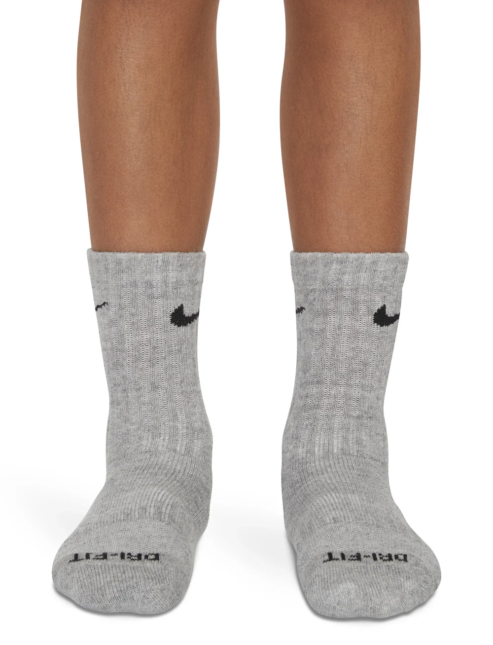 Nike - 6W-6PK CREW SOCK - strømper - dk grey heather - 5