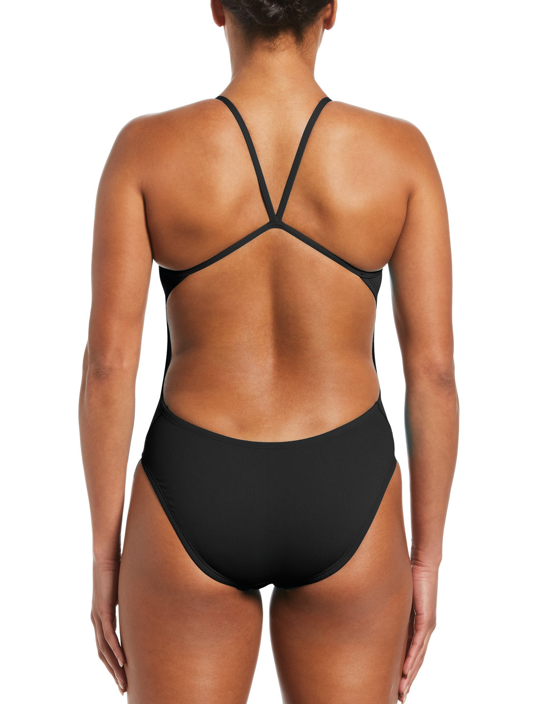 Nike cut out swimsuit top black