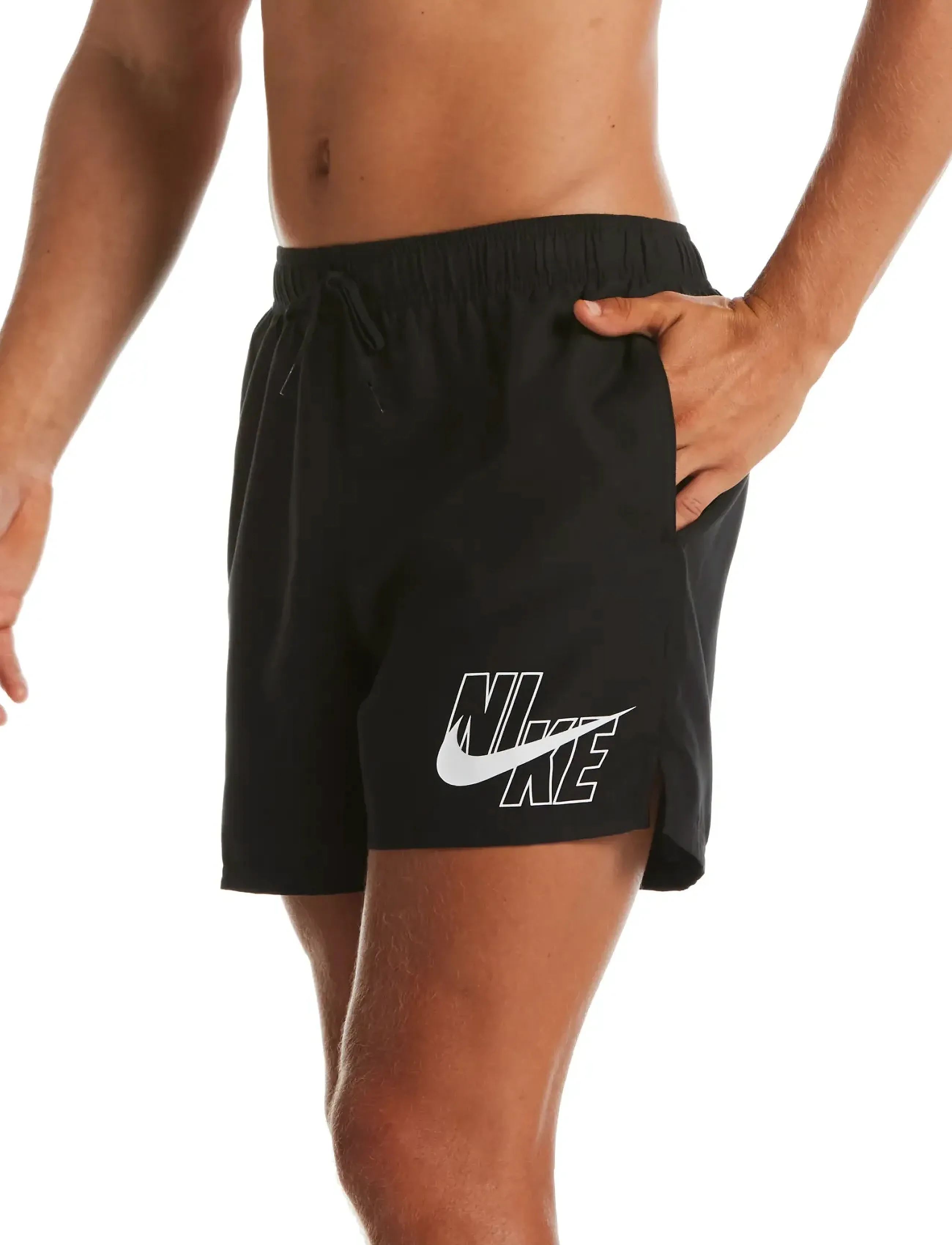 NIKE SWIM - Nike Logo 5" Volley Short - black - 4