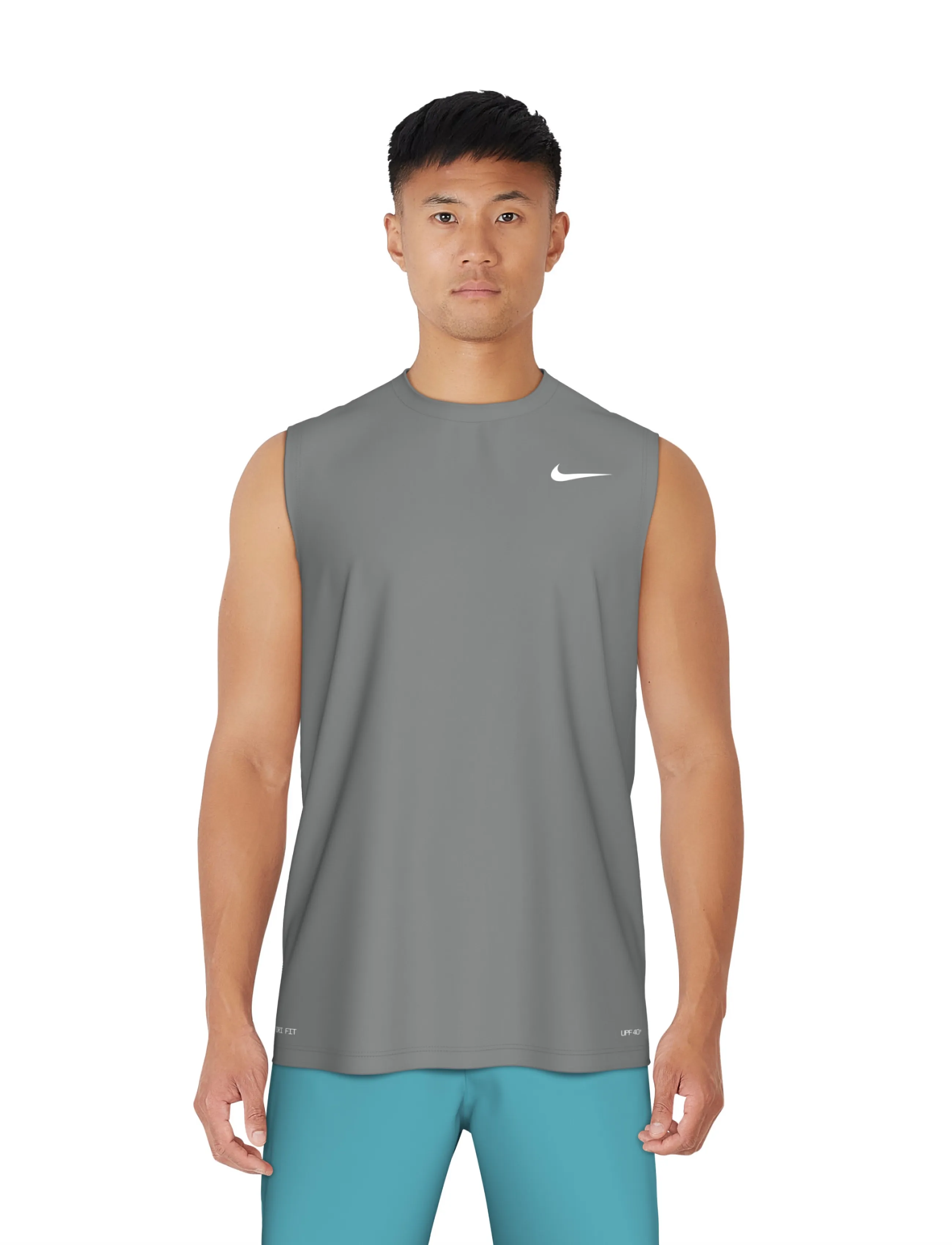 NIKE SWIM - Nike Essential Sleeveless Hydroguard - tank tops - cool grey - 0