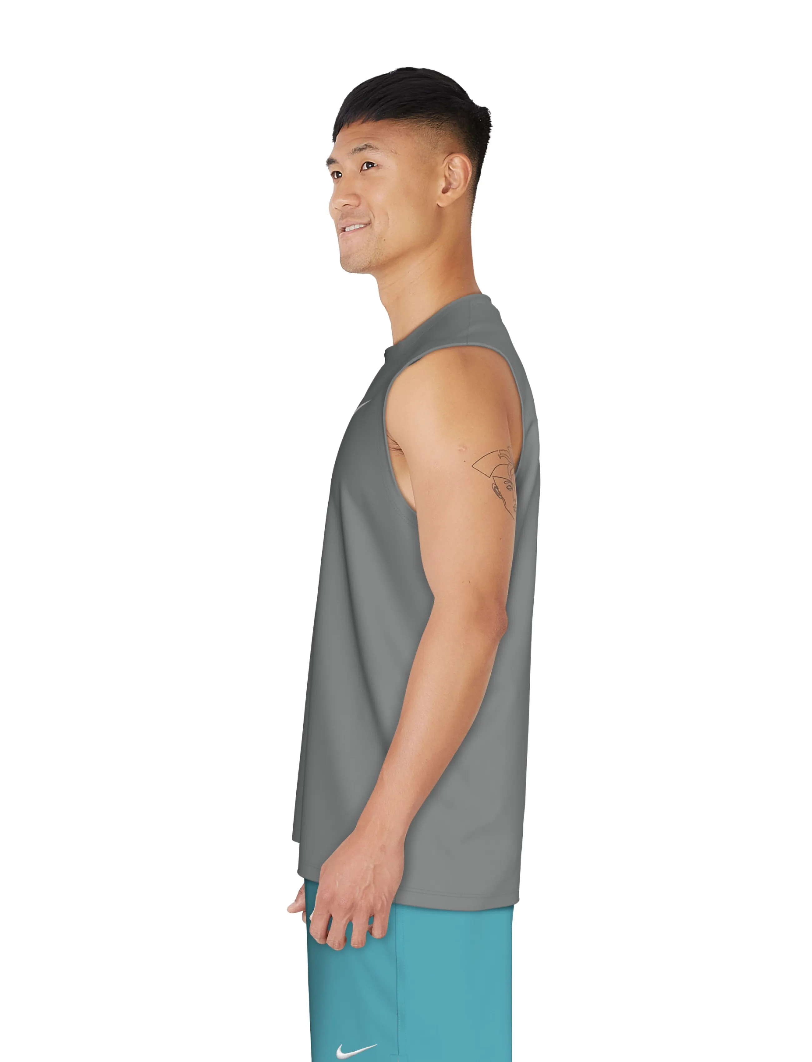 NIKE SWIM - Nike Essential Sleeveless Hydroguard - tank tops - cool grey - 4