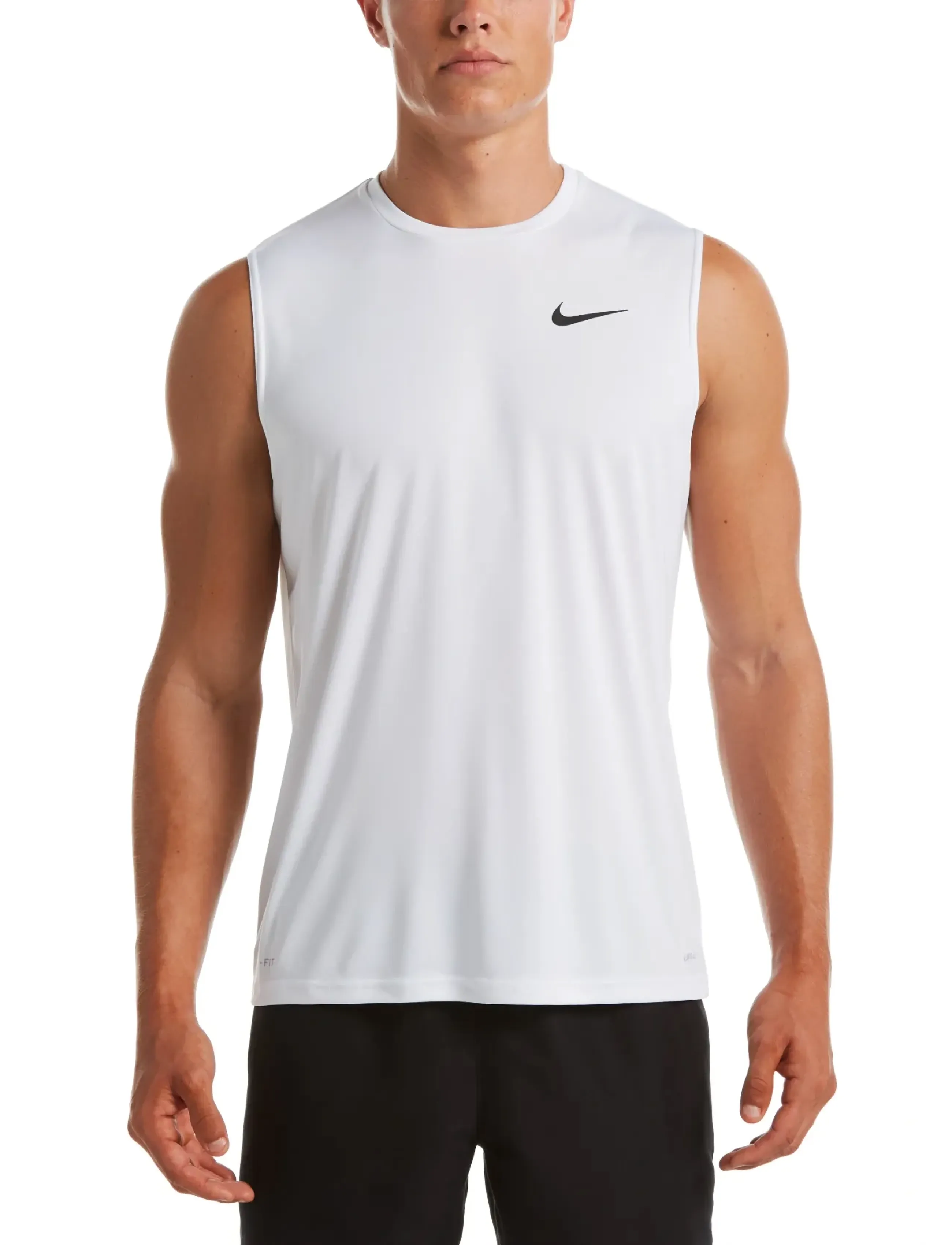 NIKE SWIM Nike Essential Sleeveless Hydroguard, M, White, Sport Overdele > Sport Tank Overdele, Herre