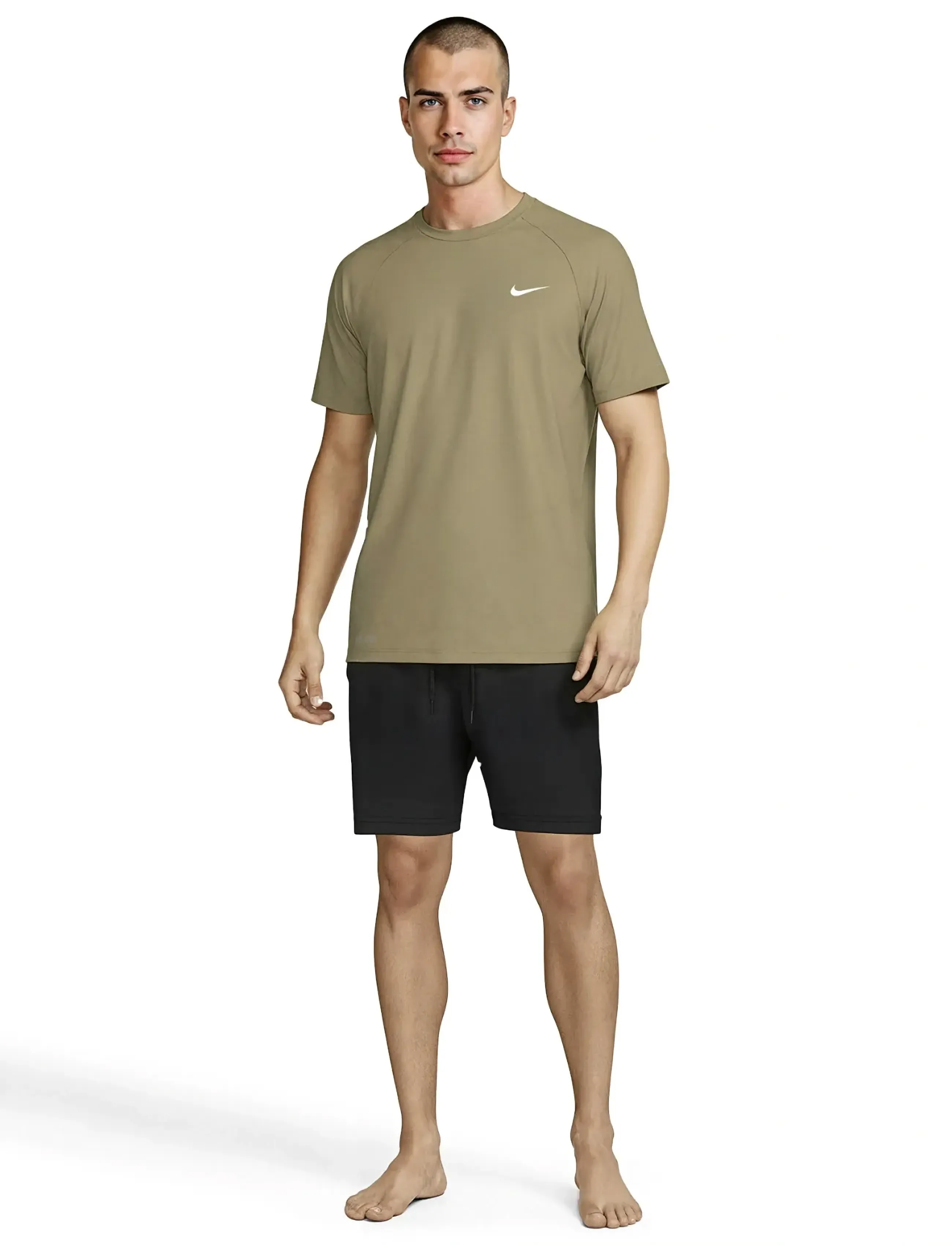 NIKE SWIM - Nike Essential Short Sleeve Hydroguard - oberteile & t-shirts - parachute beige - 4
